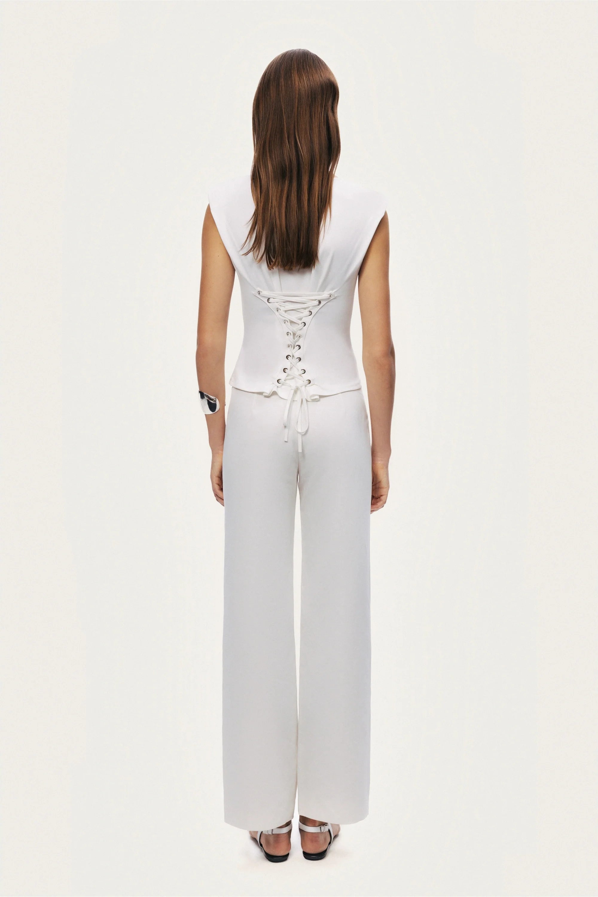 T-Shirt with Lace-Up Back Detail