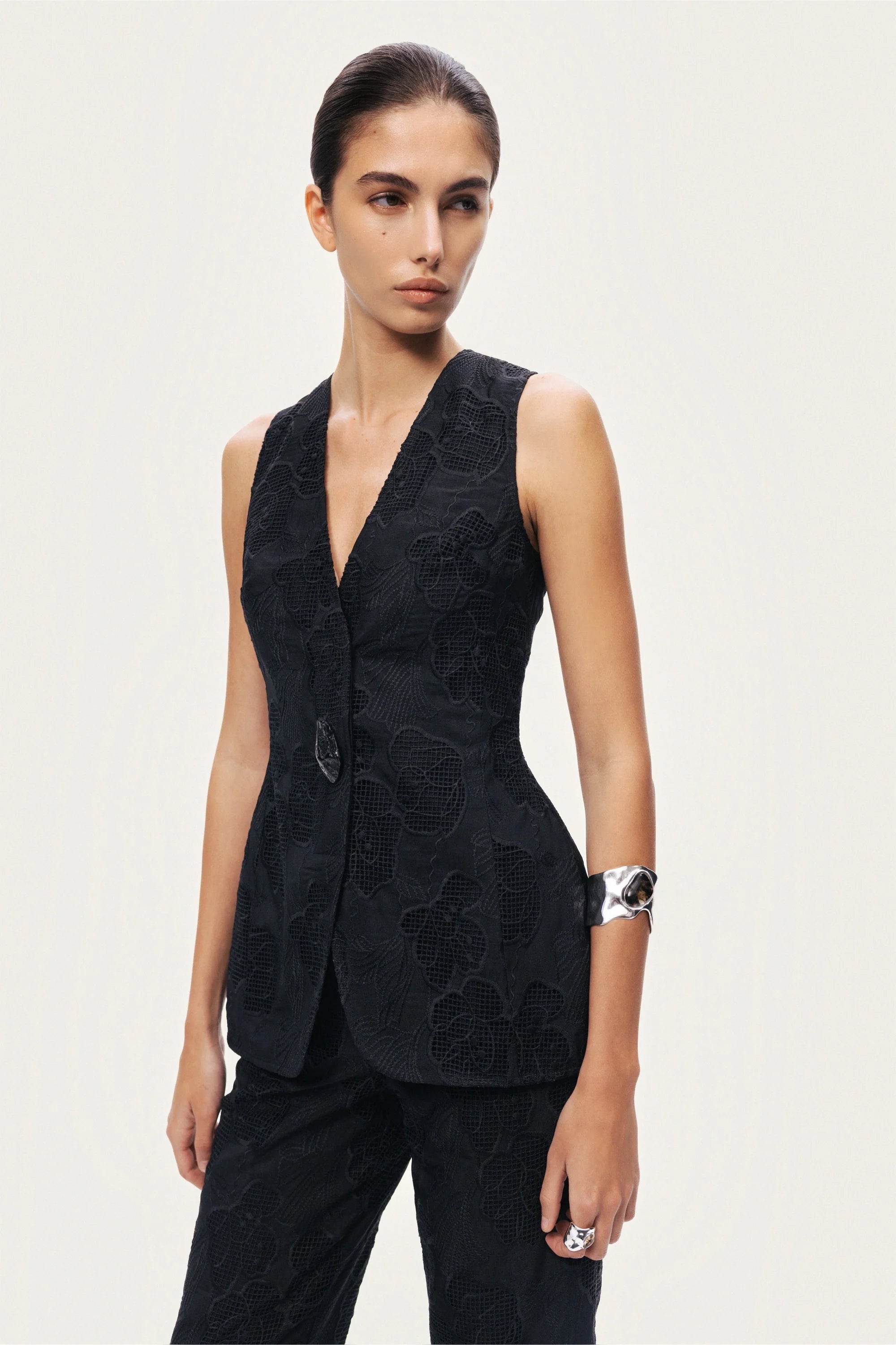 Textured Tailored Vest