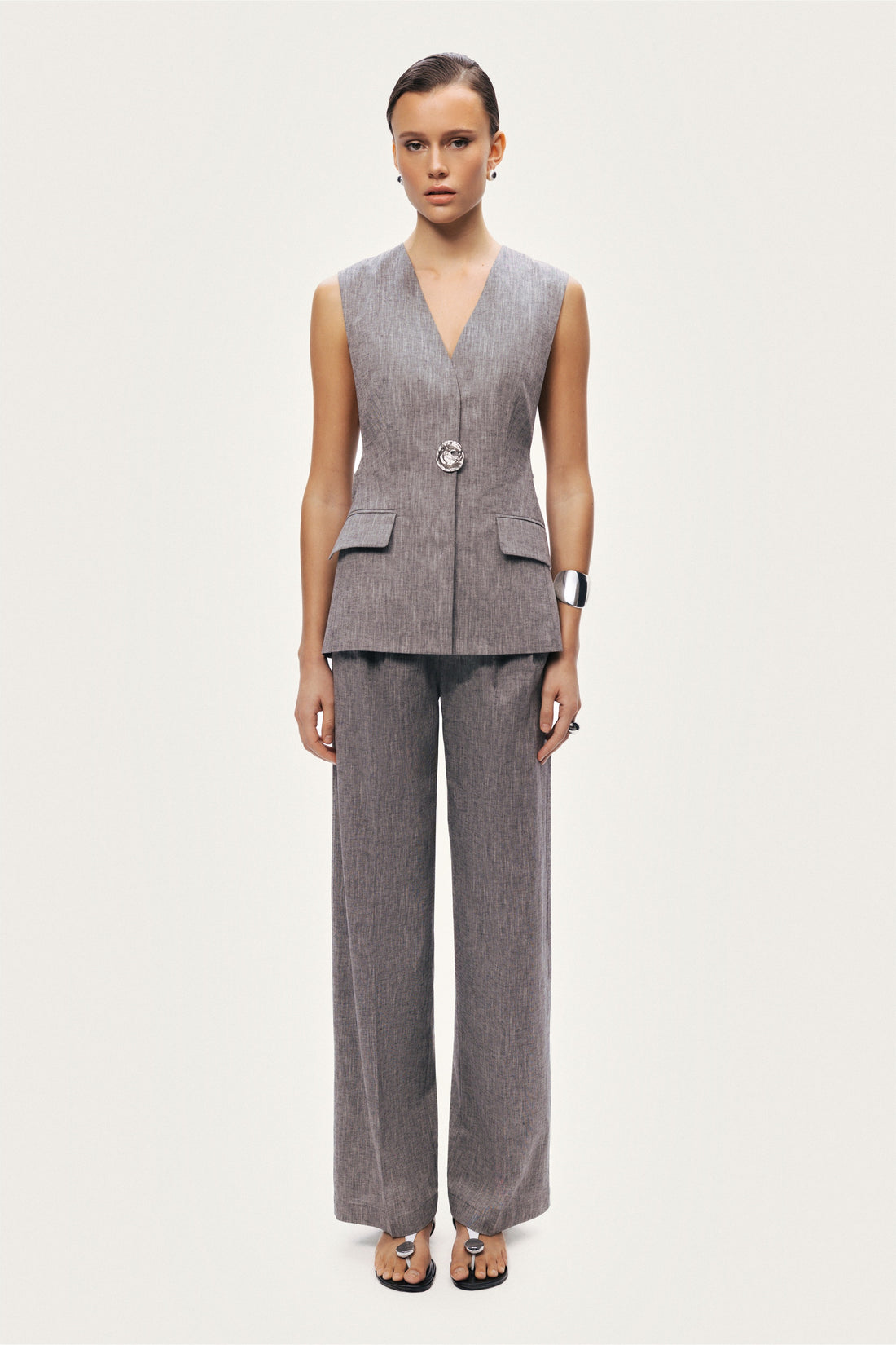 Tailored Button-Front Vest