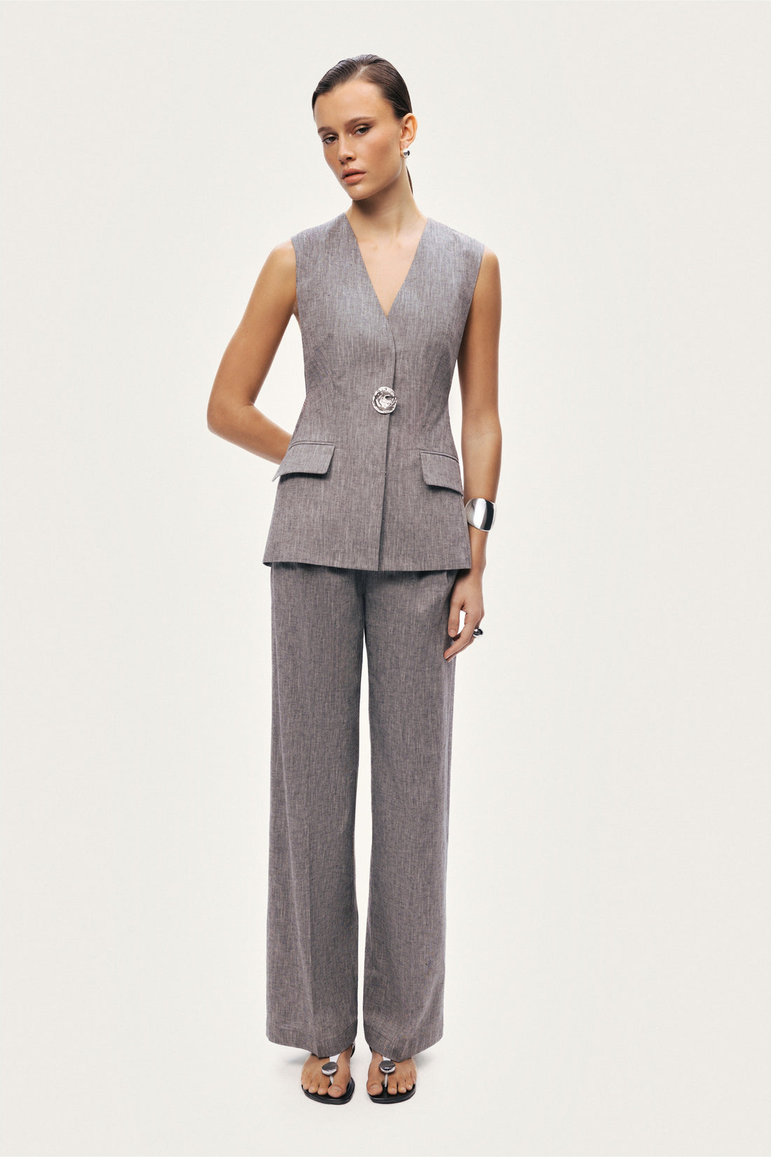 Tailored Button-Front Vest