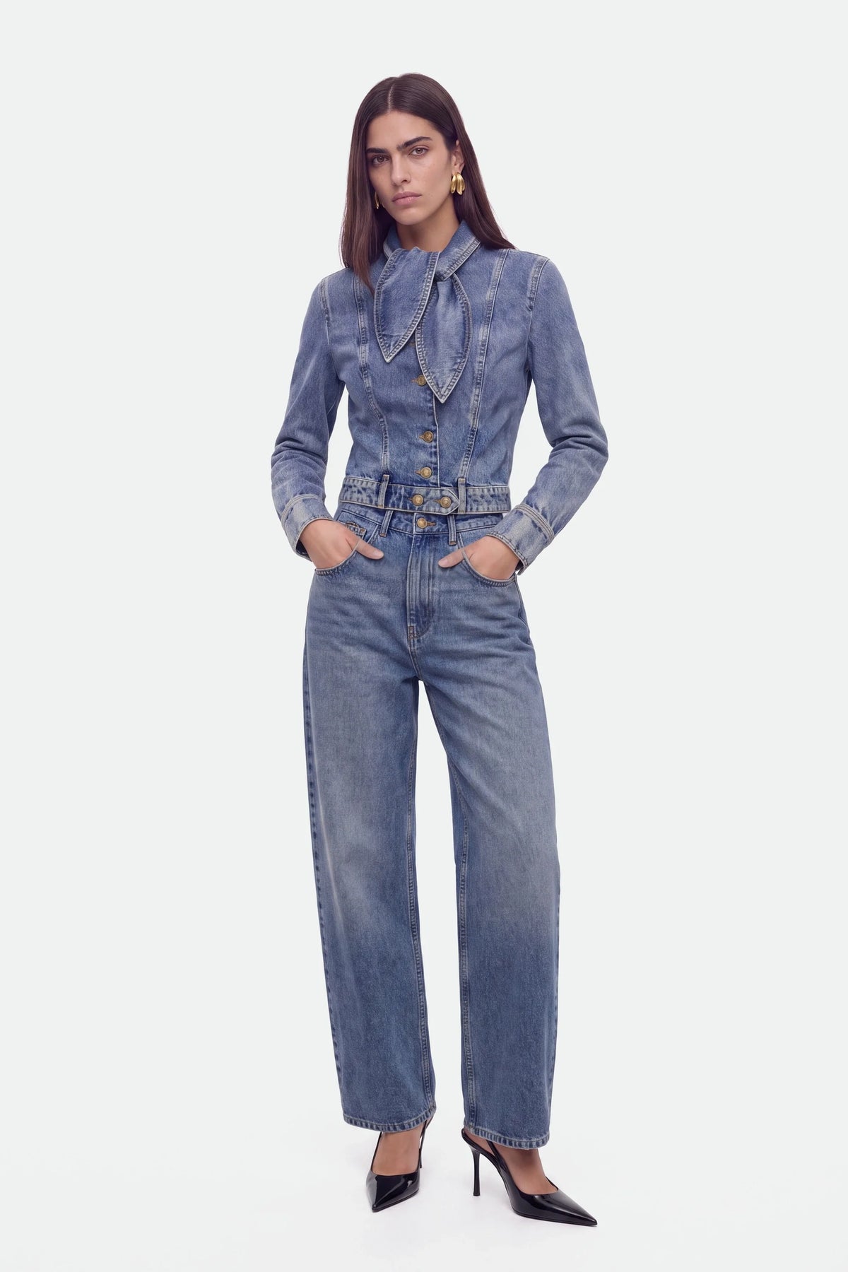 High-Waist Barrel Leg Jeans