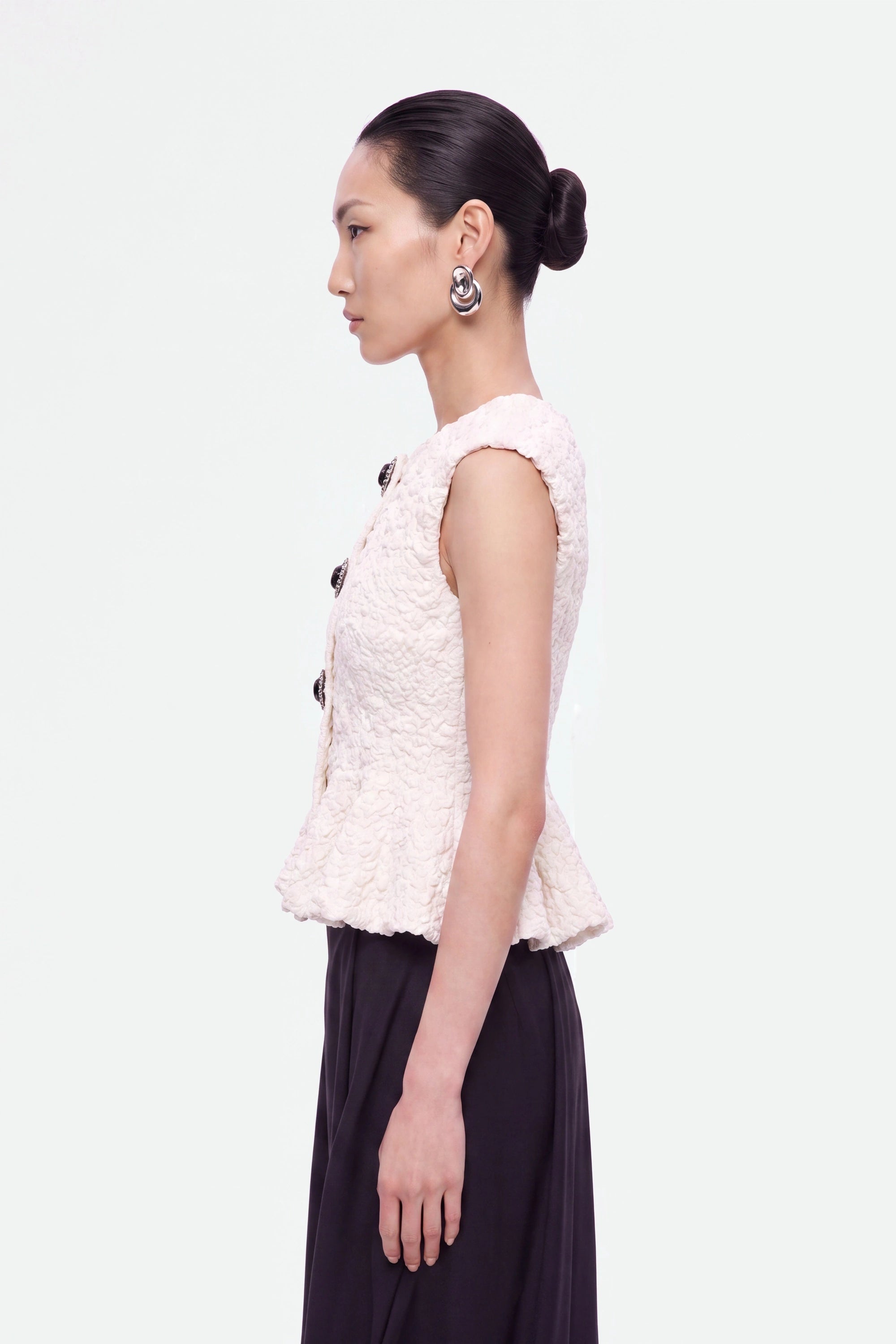 Accessory Detail Crew Neck Knit Top