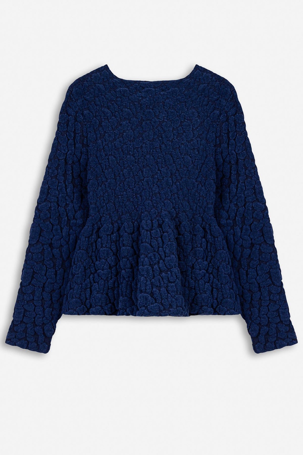 Textured Knit Peplum Cardigan
