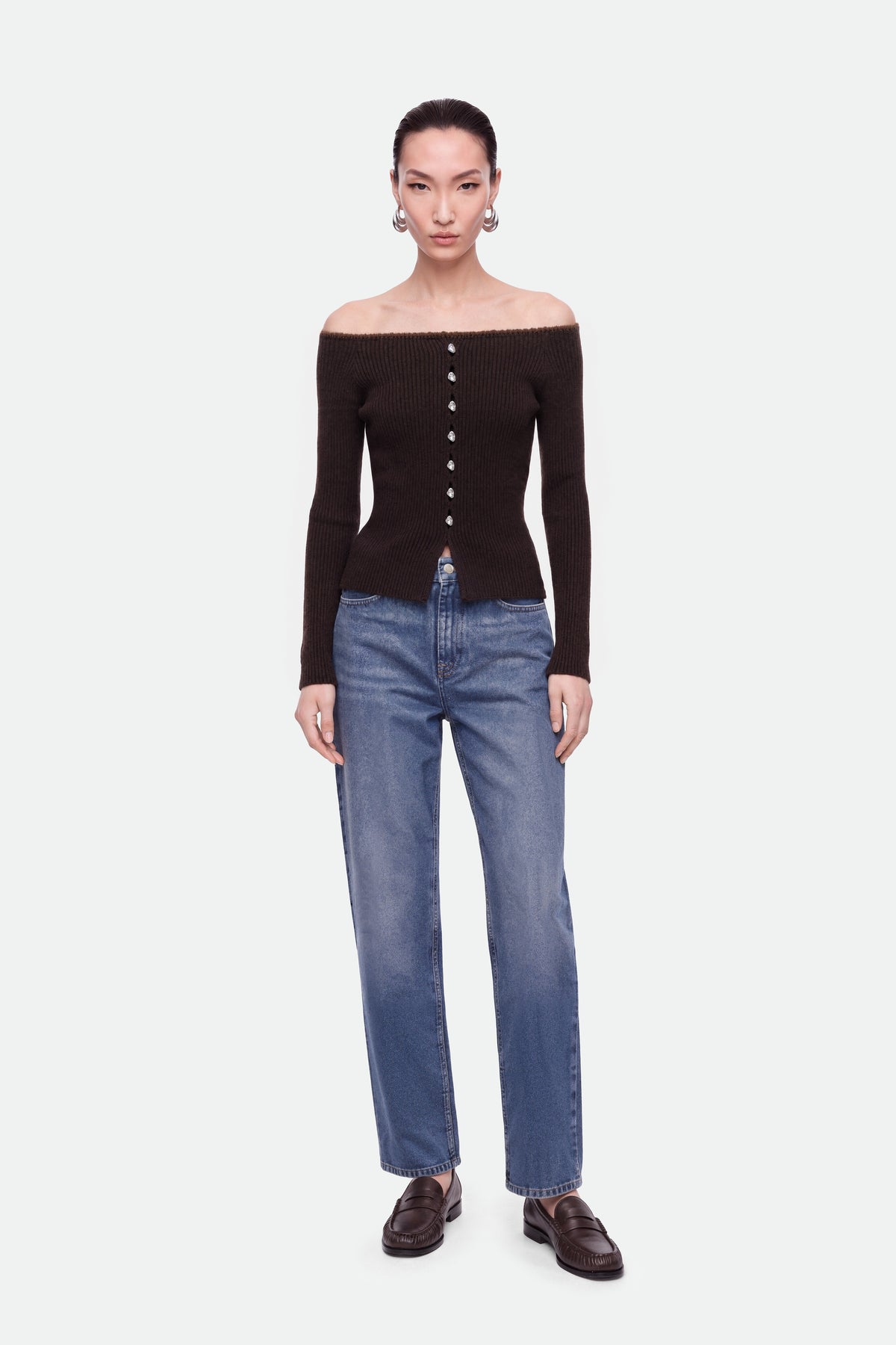 Off Shoulder Knit Top