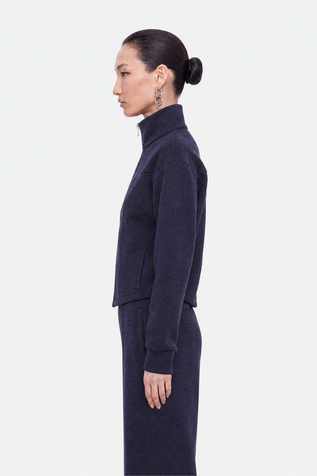 Panelled Zip-Up Sweatshirt Jacket