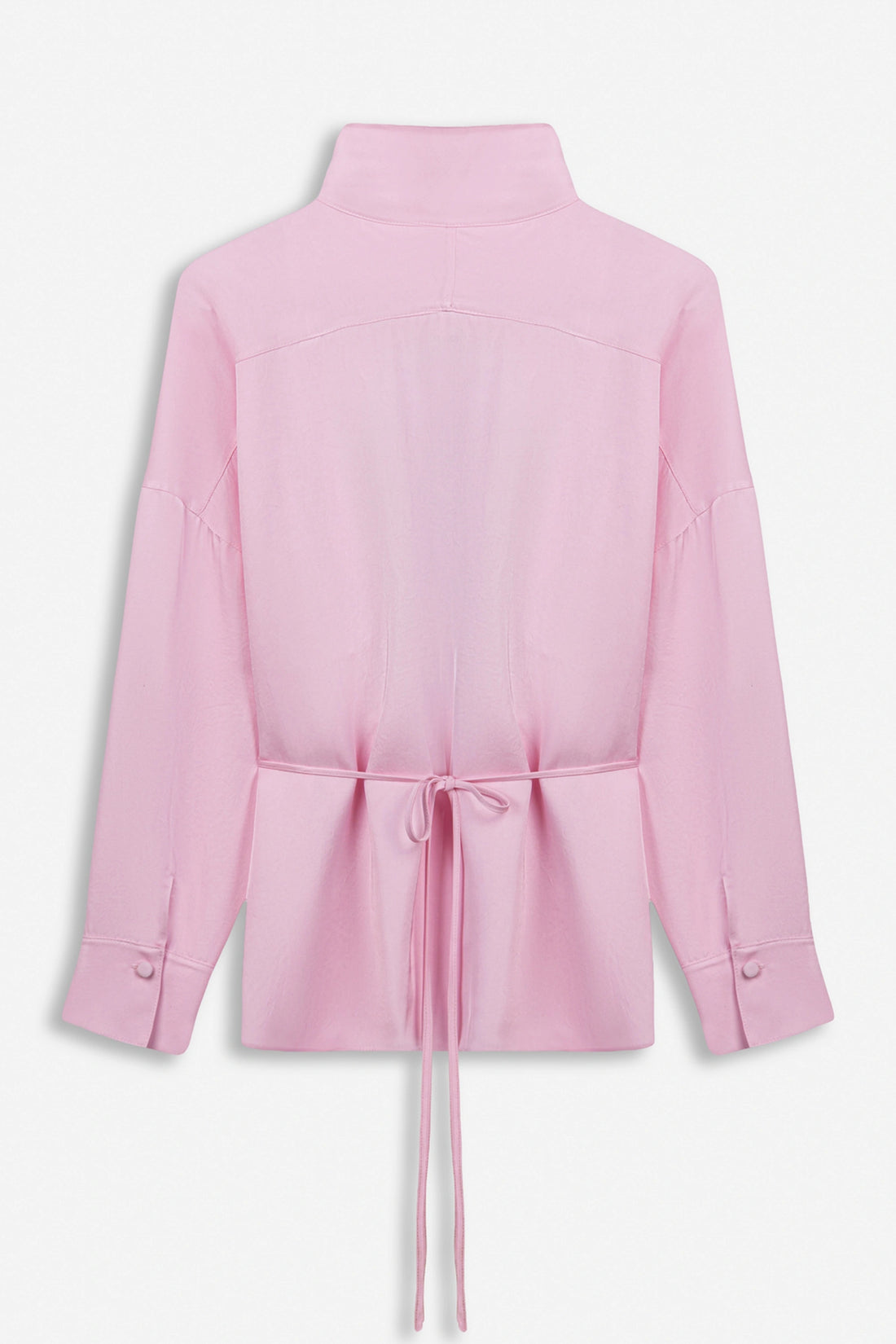 Tie Detail Stand Collar Shirt