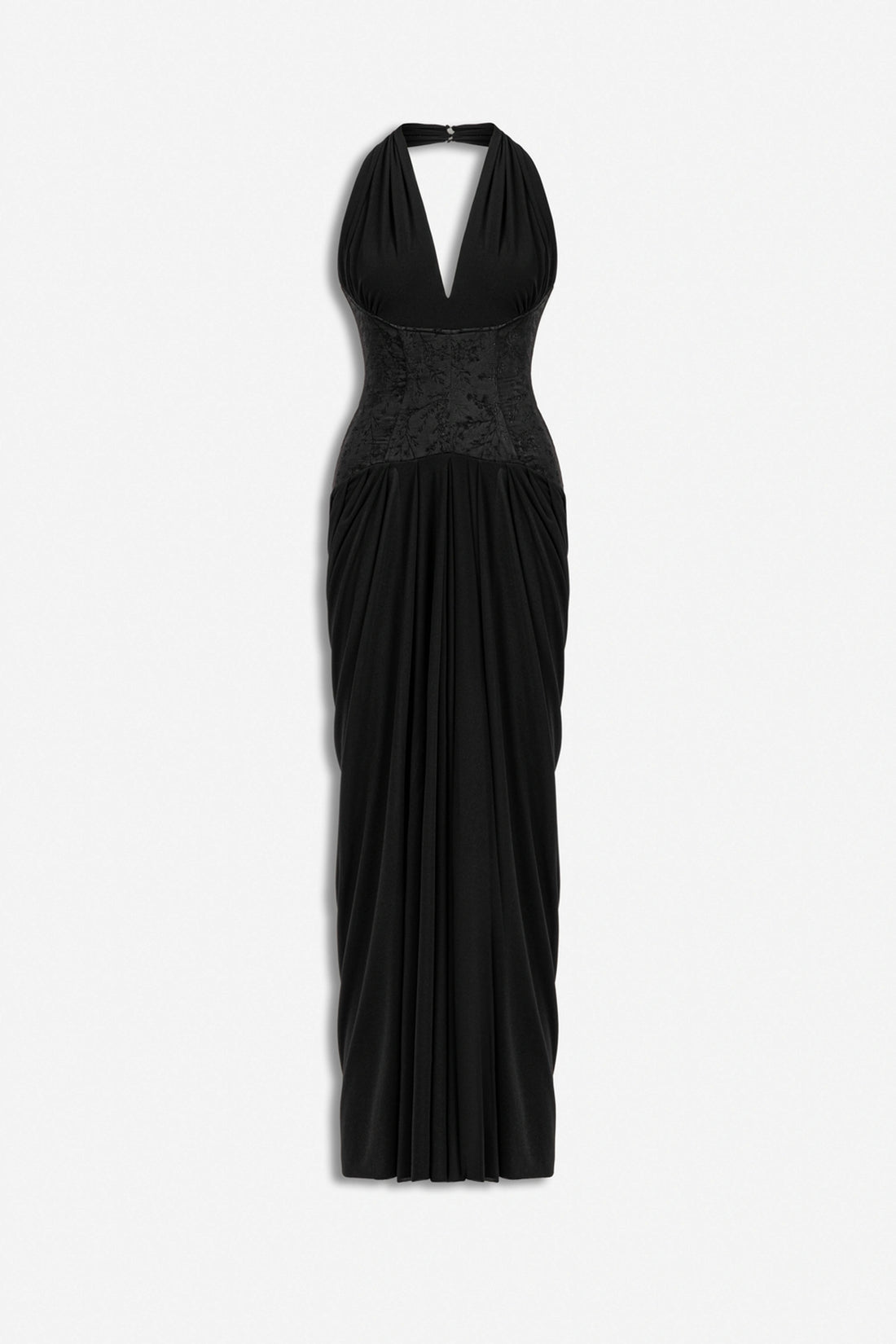 Jacquard Halter Neck Maxi Dress