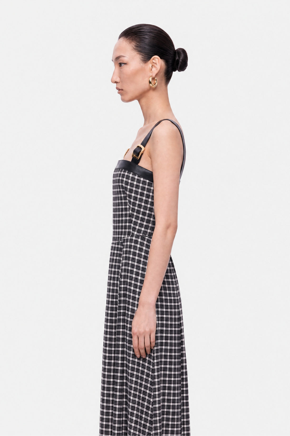 Checked Belted Maxi Dress