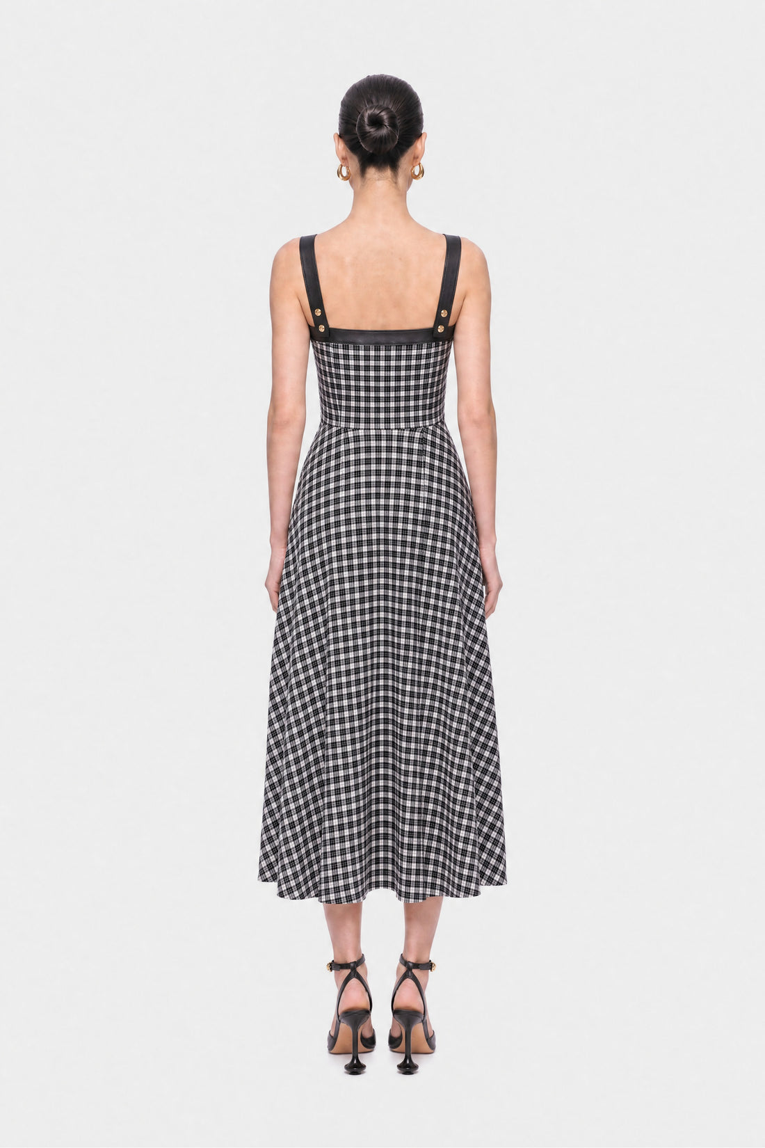 Checked Belted Maxi Dress