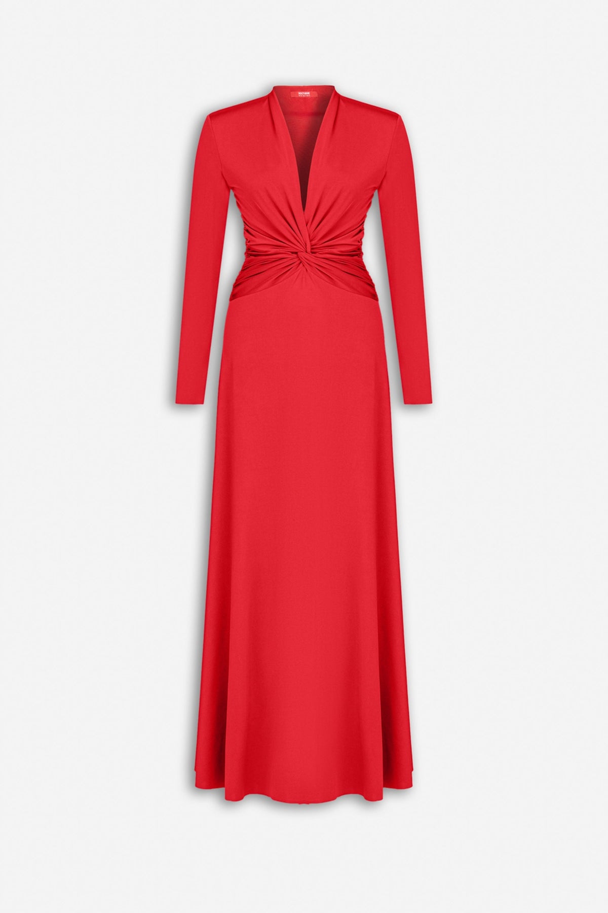 Draped V-Neck Maxi Dress