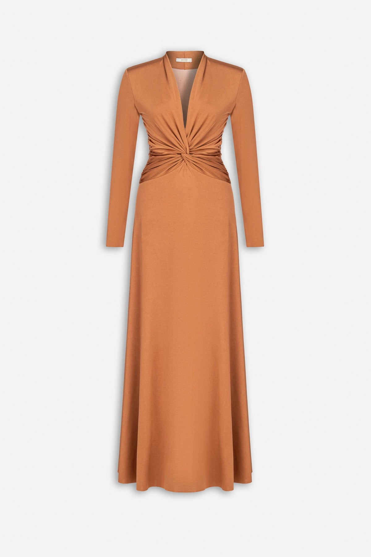 Draped V-Neck Maxi Dress