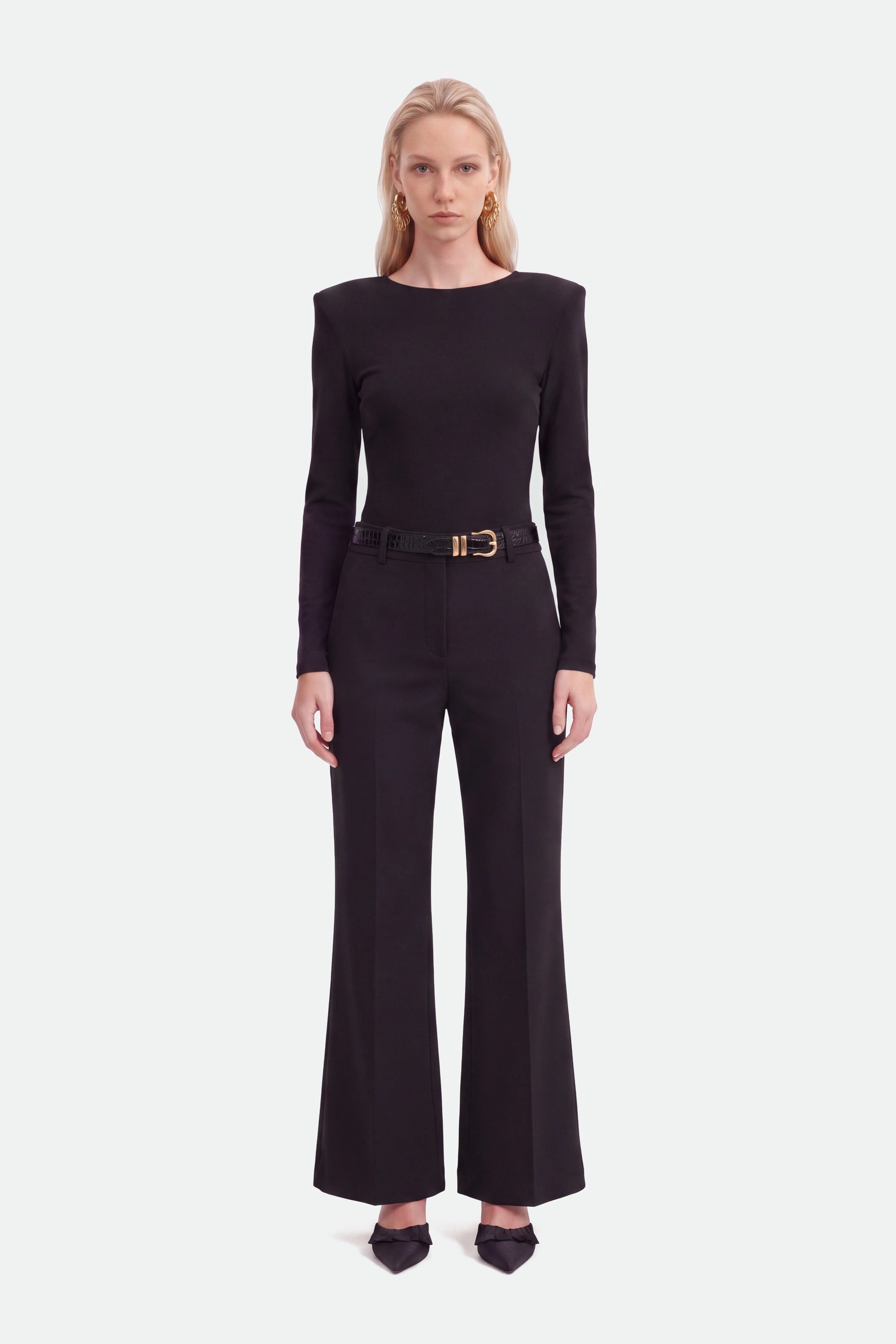 Belted Straight-Leg Trousers