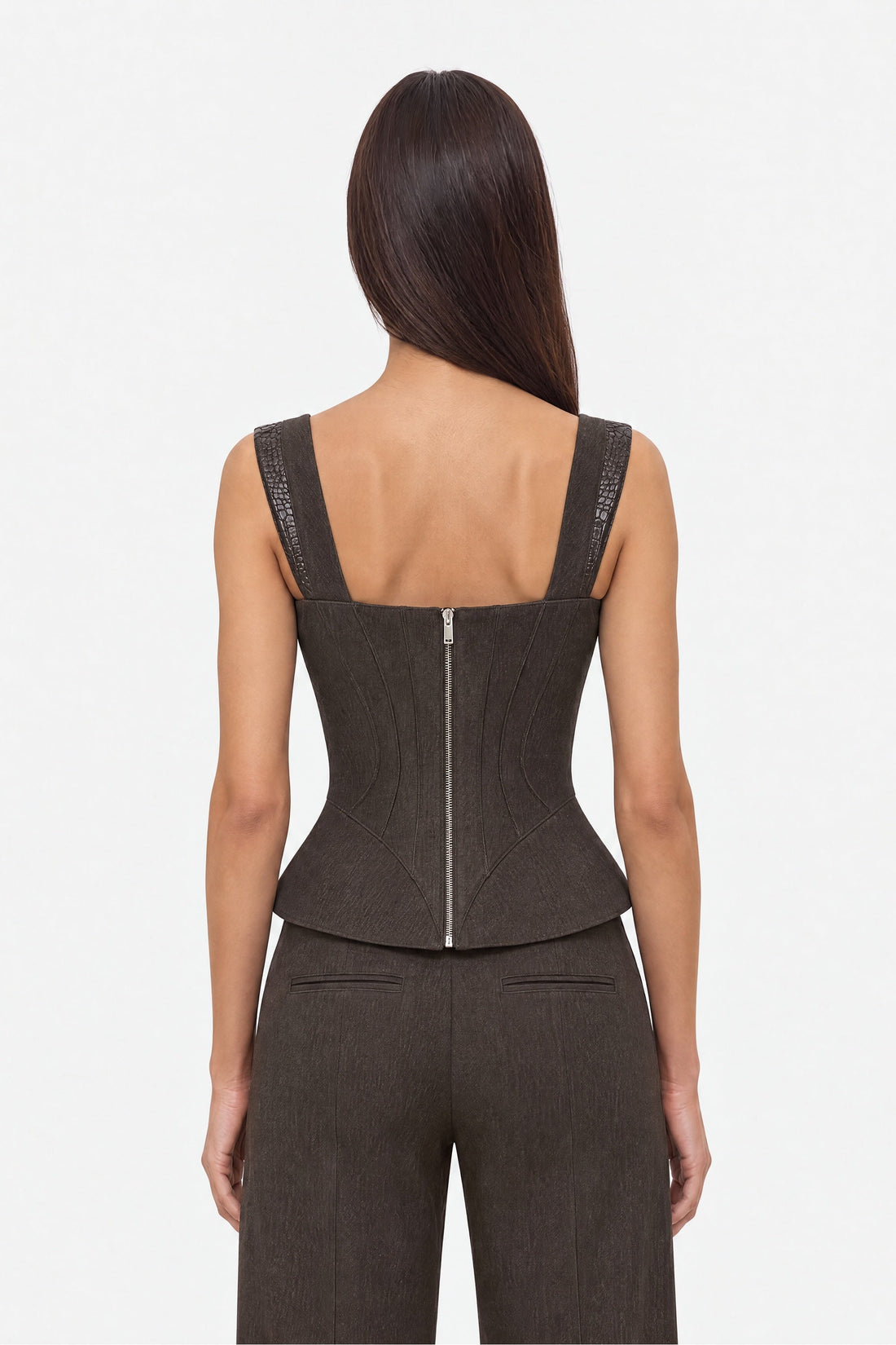 Pressed Crease Straight Leg Trousers