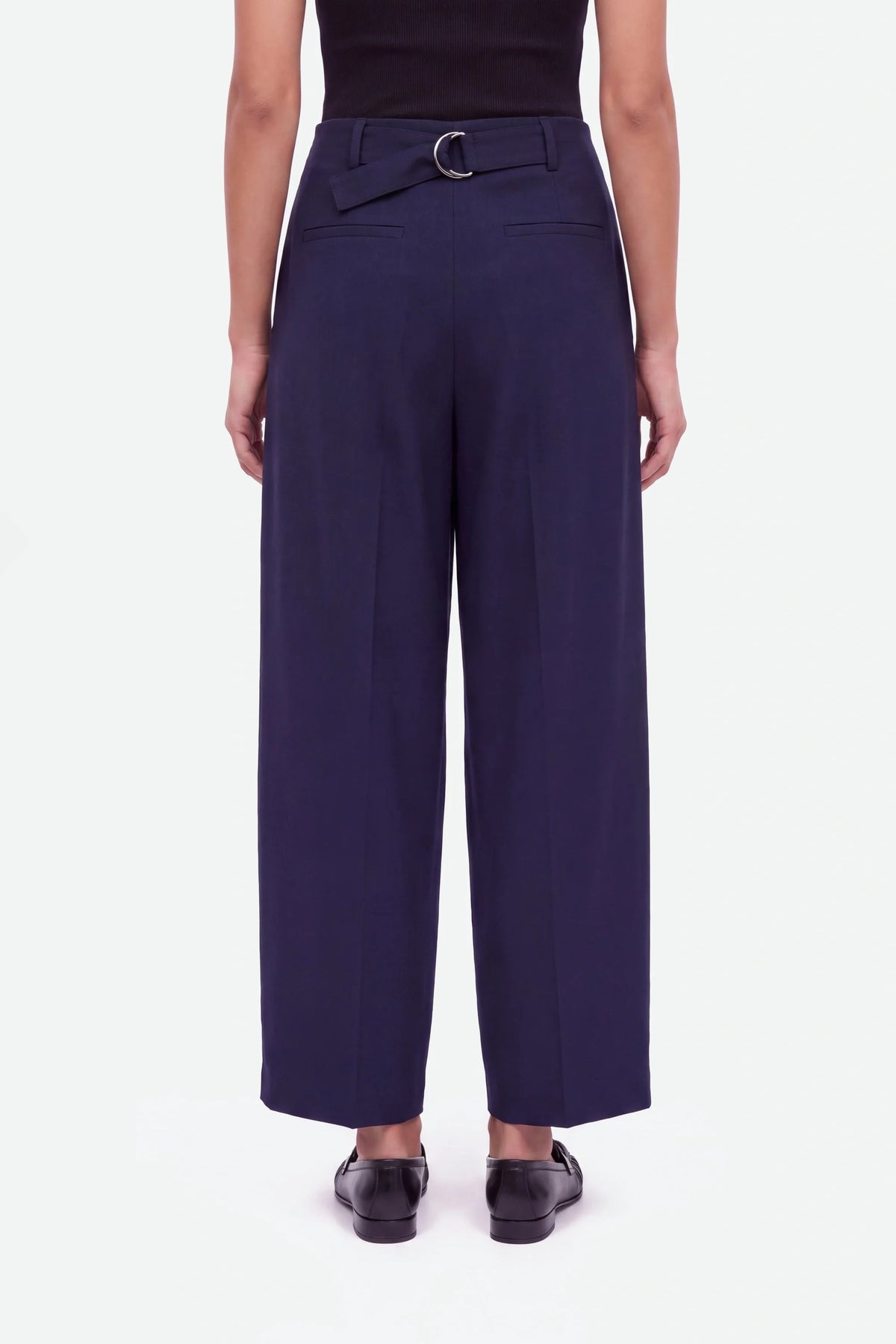 Double Pleat Belted Trousers