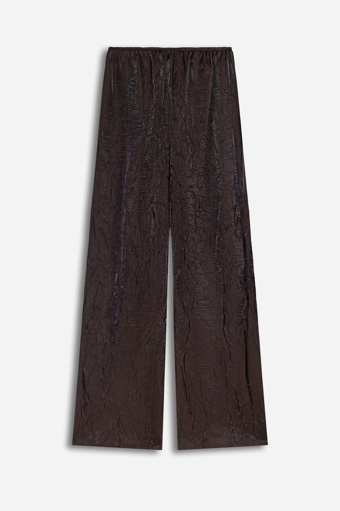Crinkle Effect Wide Leg Trousers
