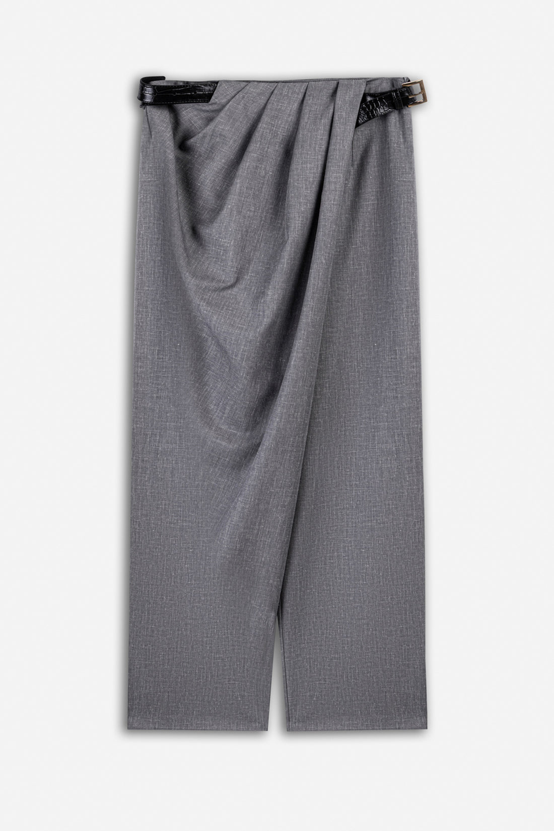 Asymmetric Pleat Detail Trousers