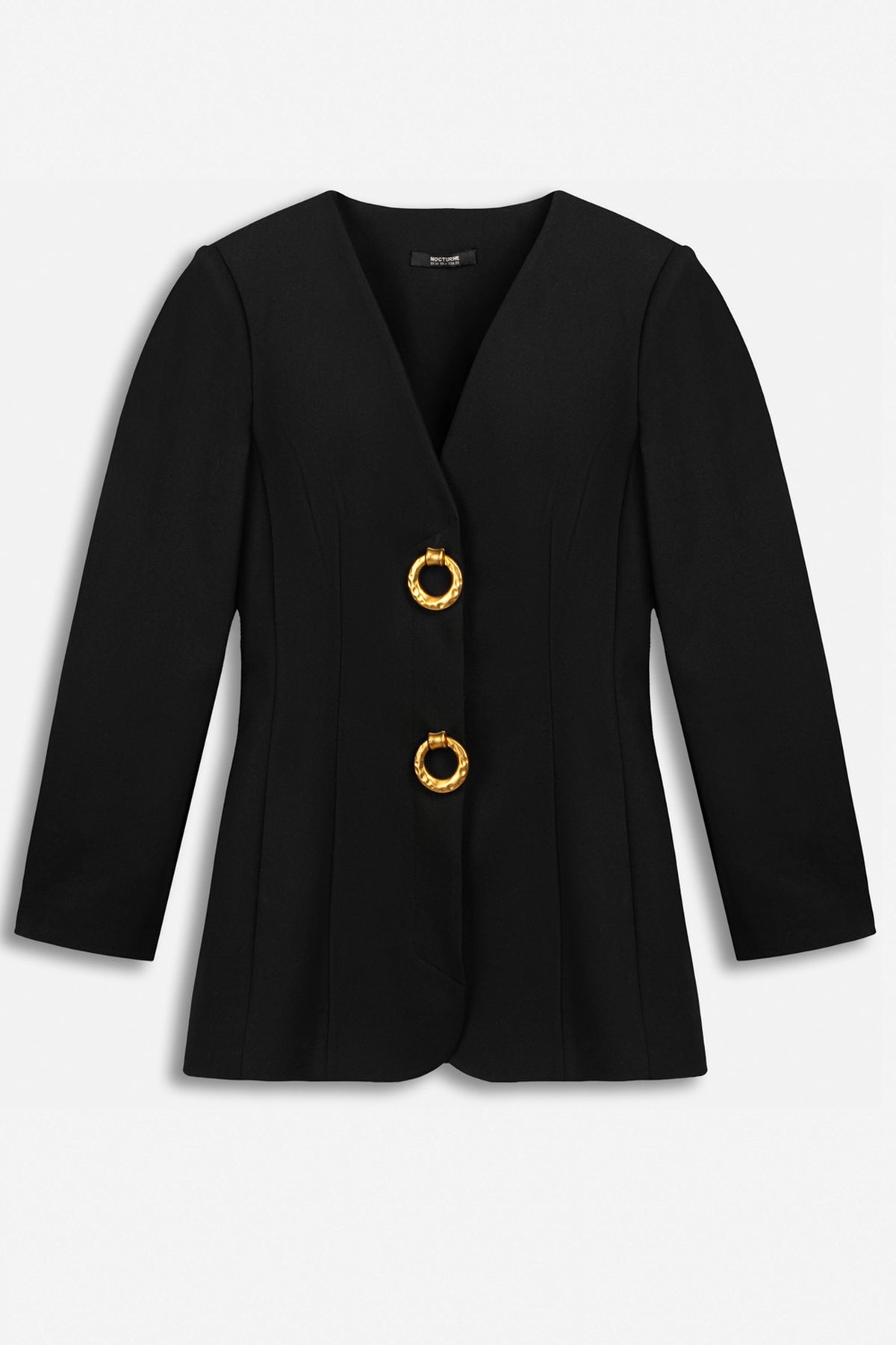 Ring-Button Wrap-Front Jacket