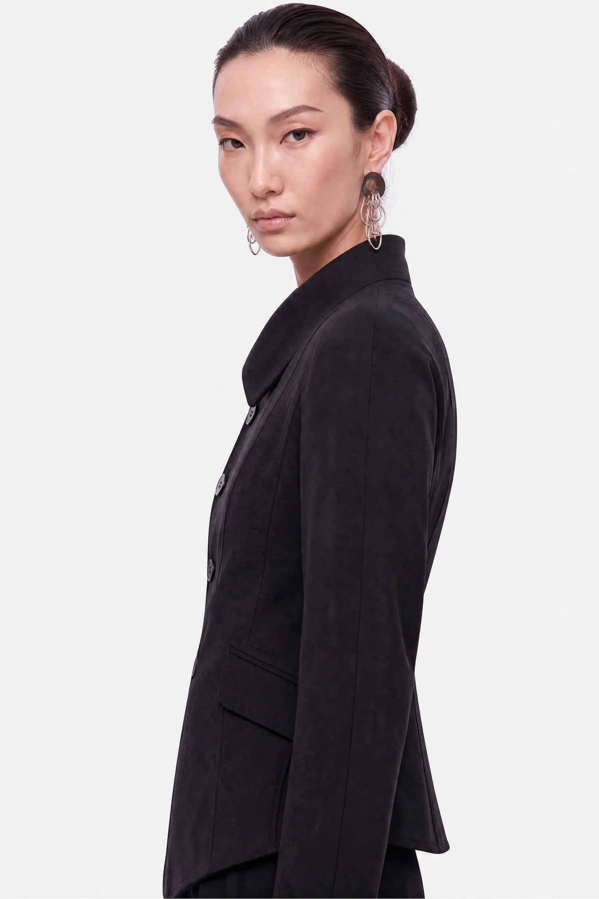 Asymmetric Collar Fitted Jacket