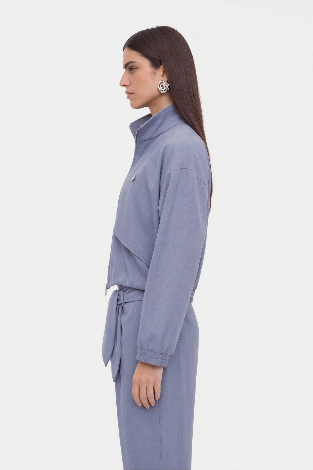 Zip Pocket Stand Collar Jacket