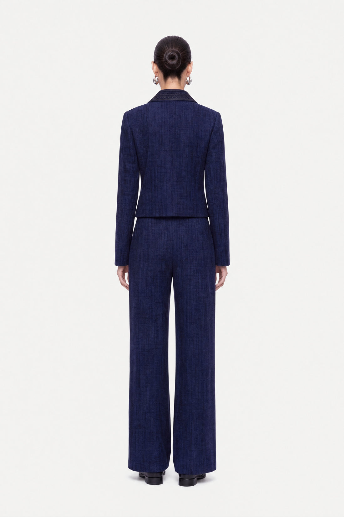 Embroidered Collar Corduroy Jacket