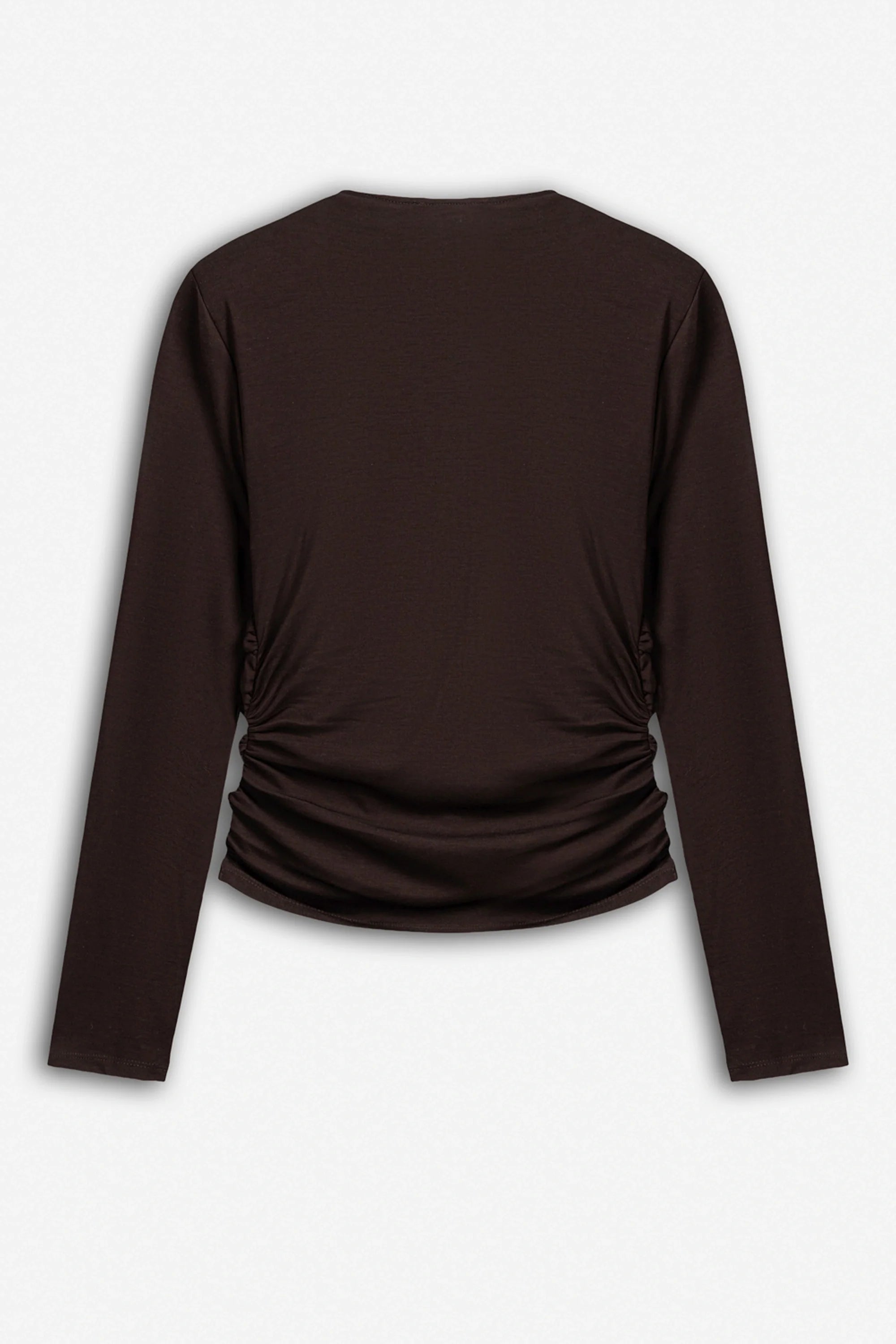 Ruffle Trim Zip Front Blouse