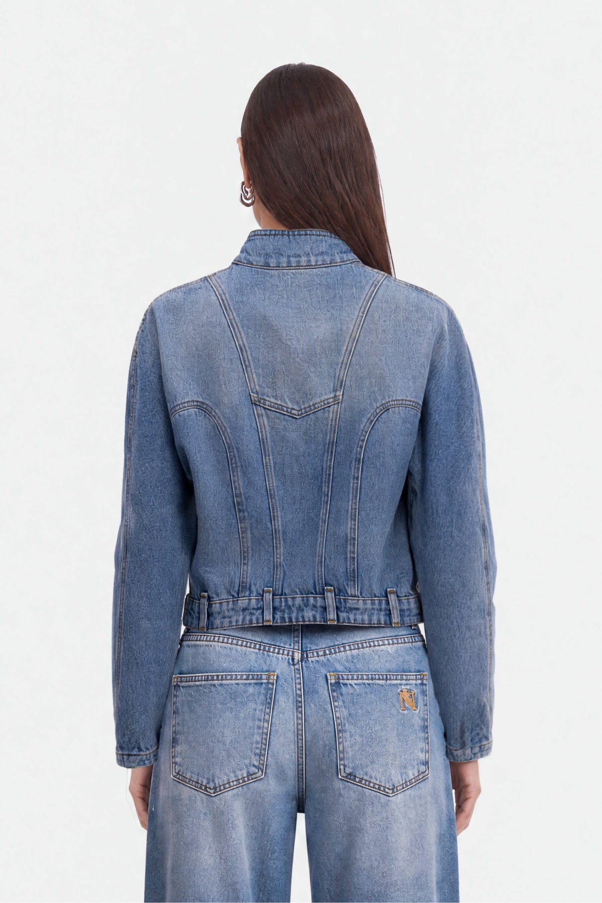 Stand Collar Denim Jacket