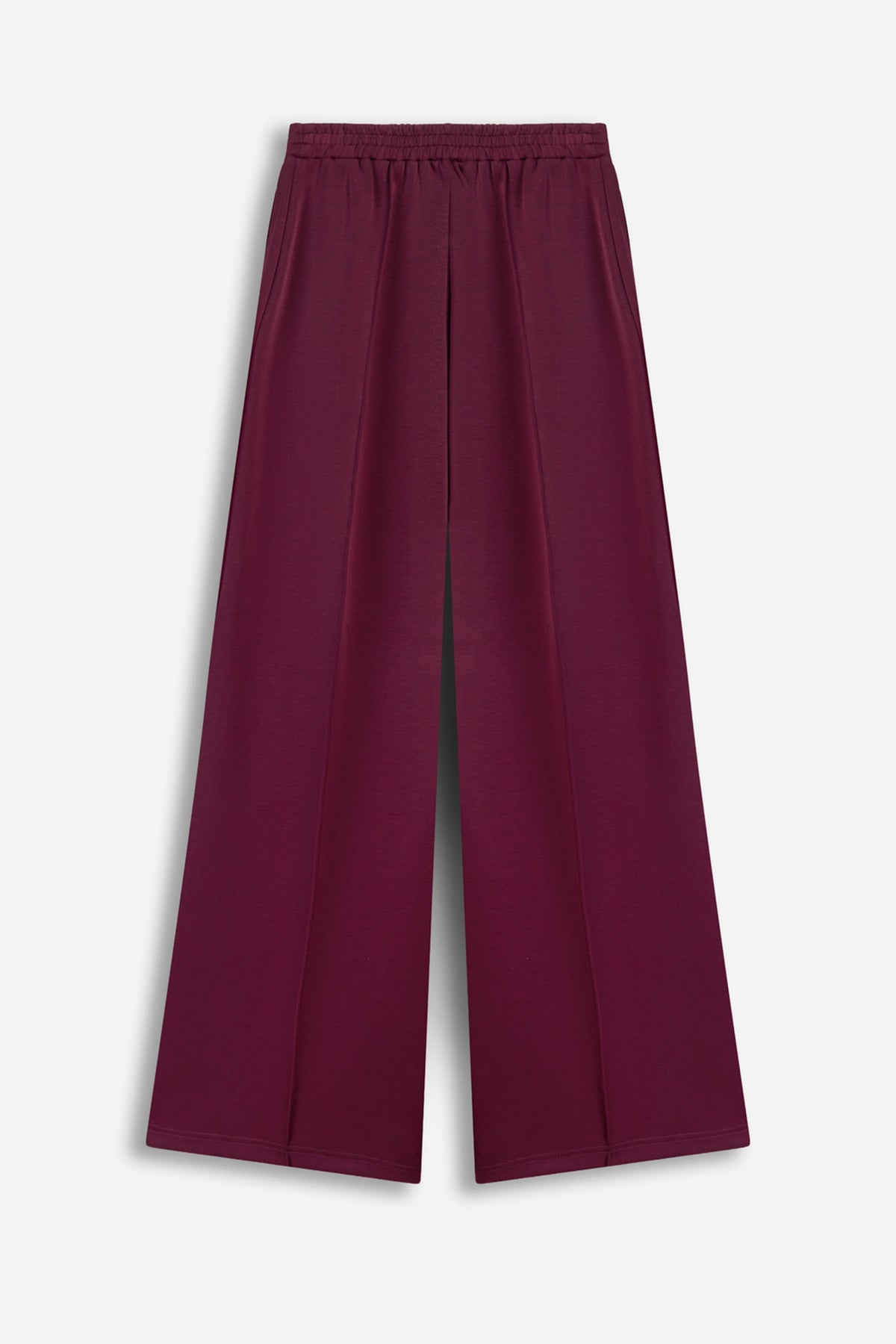 Seam Front Wide Leg Jersey Trousers