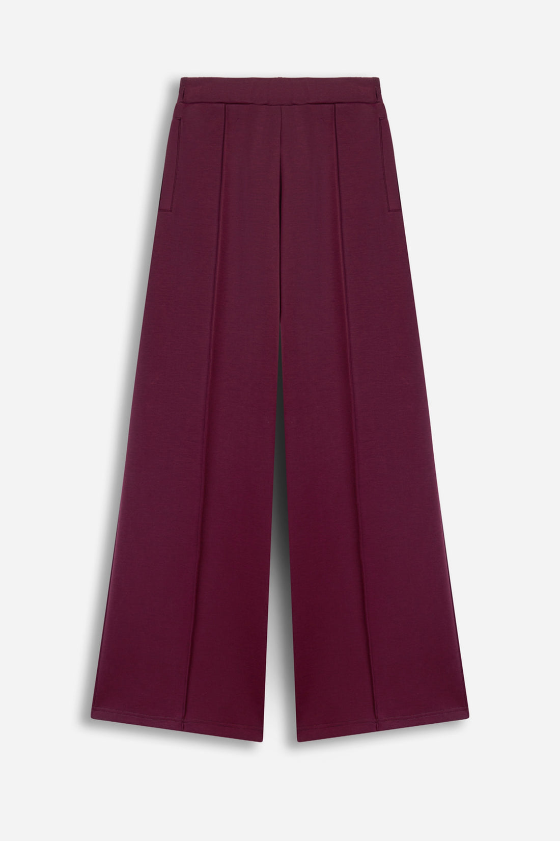 Seam Front Wide Leg Jersey Trousers