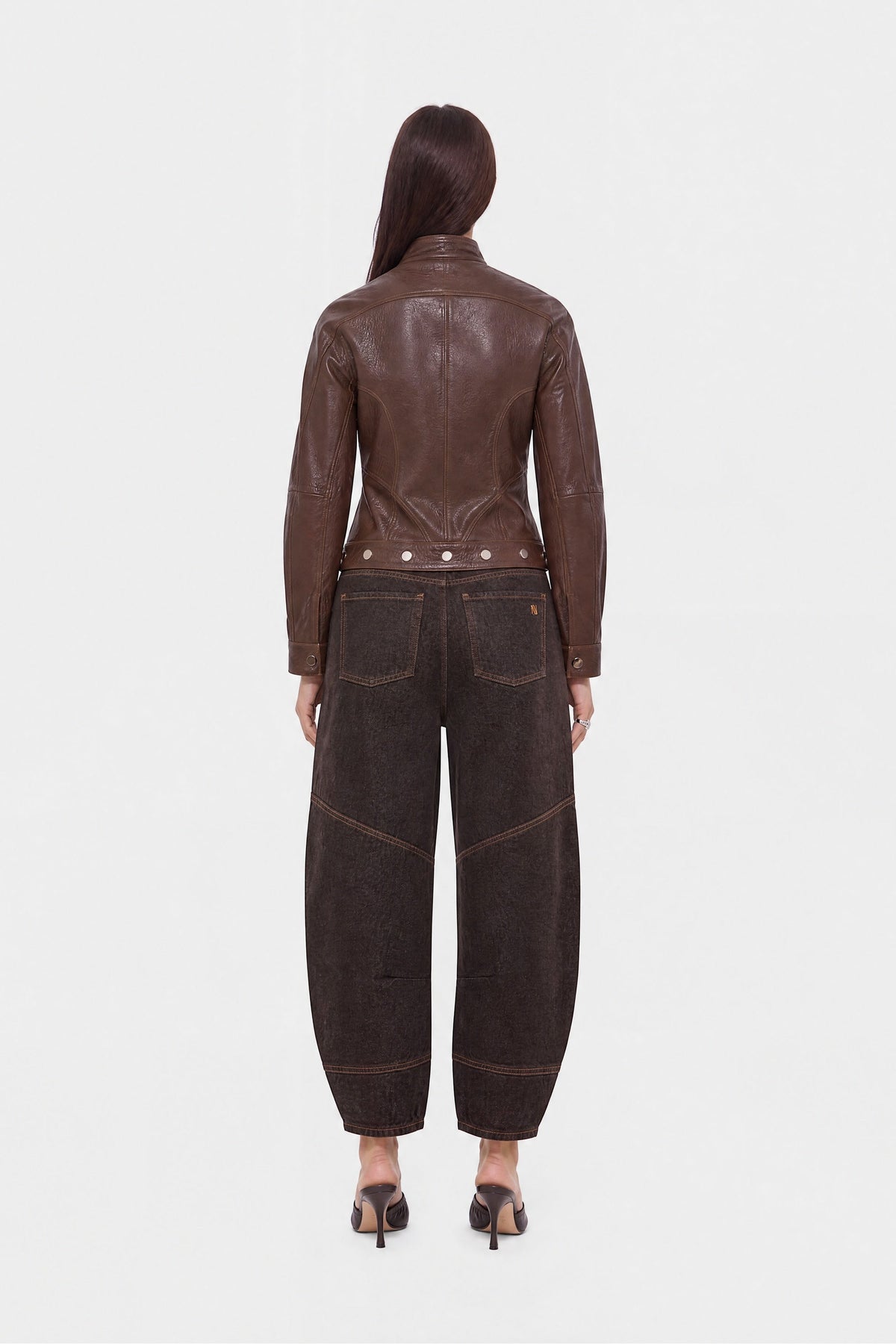 Stand Collar Leather Jacket