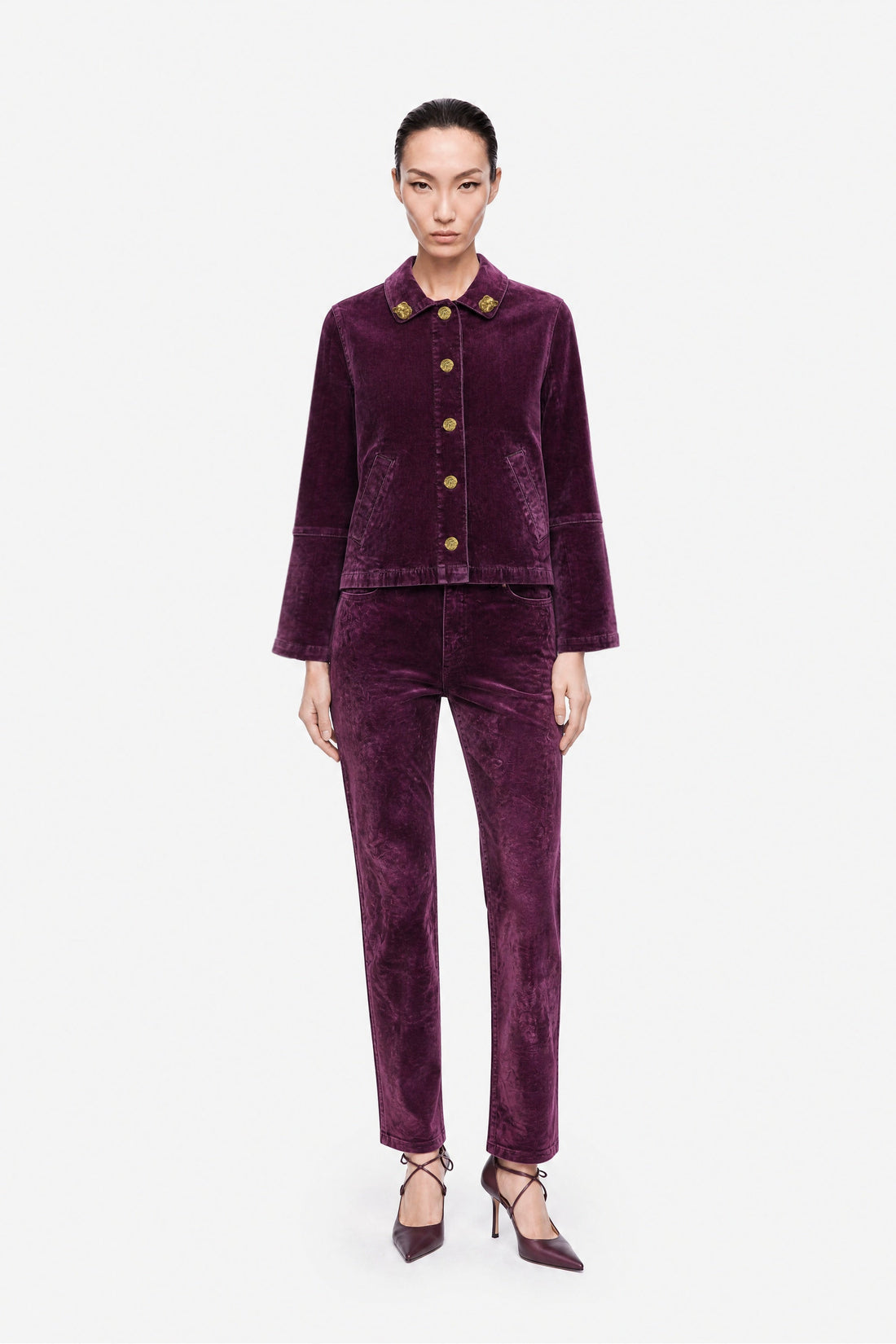 Gold Button Velvet Jacket