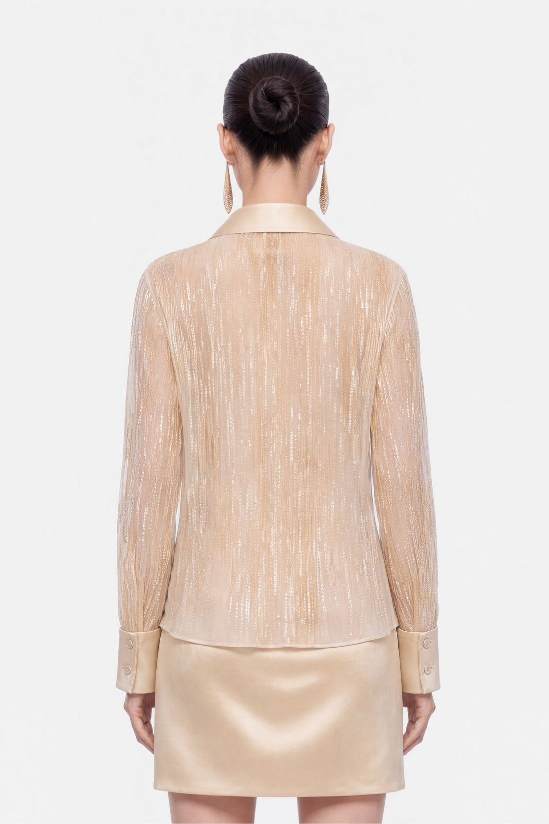 Sheer Metallic Thread Shirt