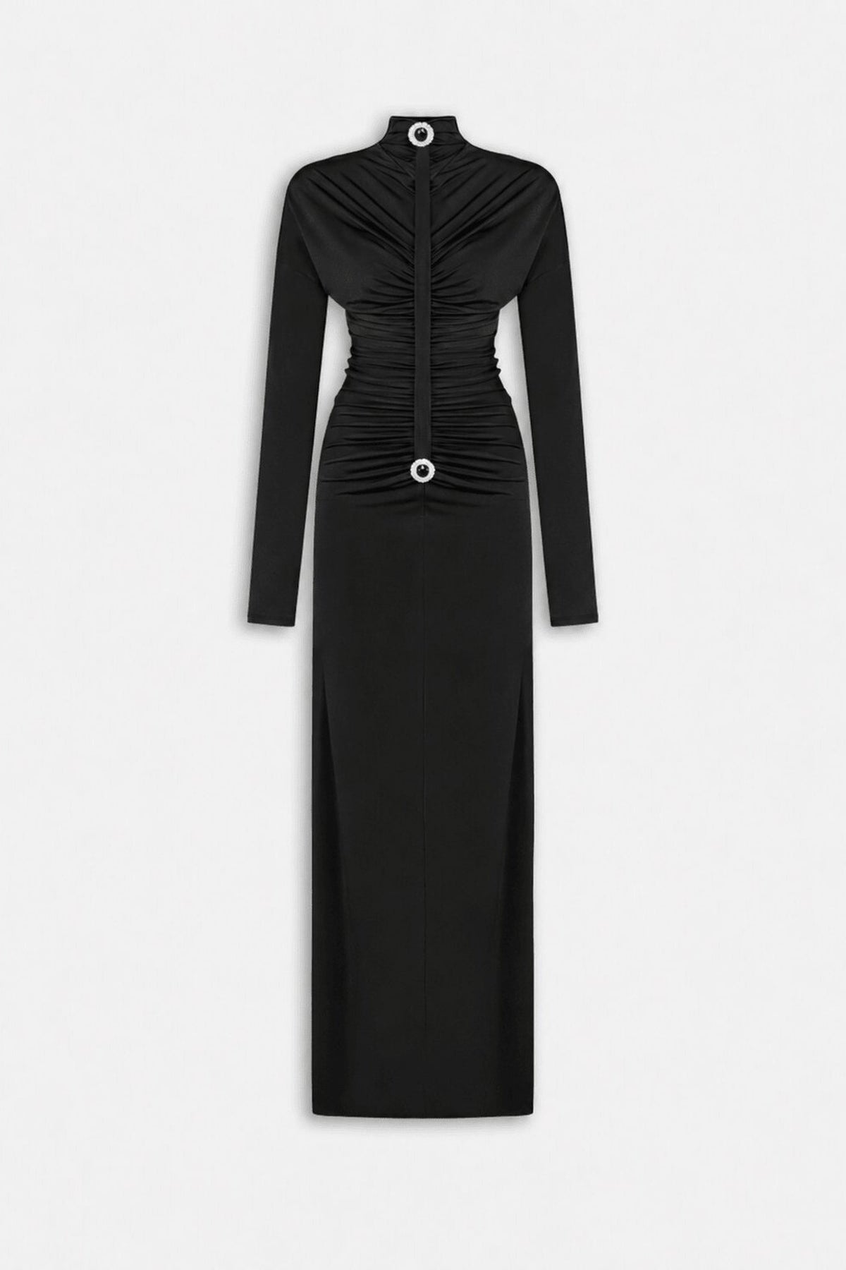 Stone Detail Draped Maxi Dress