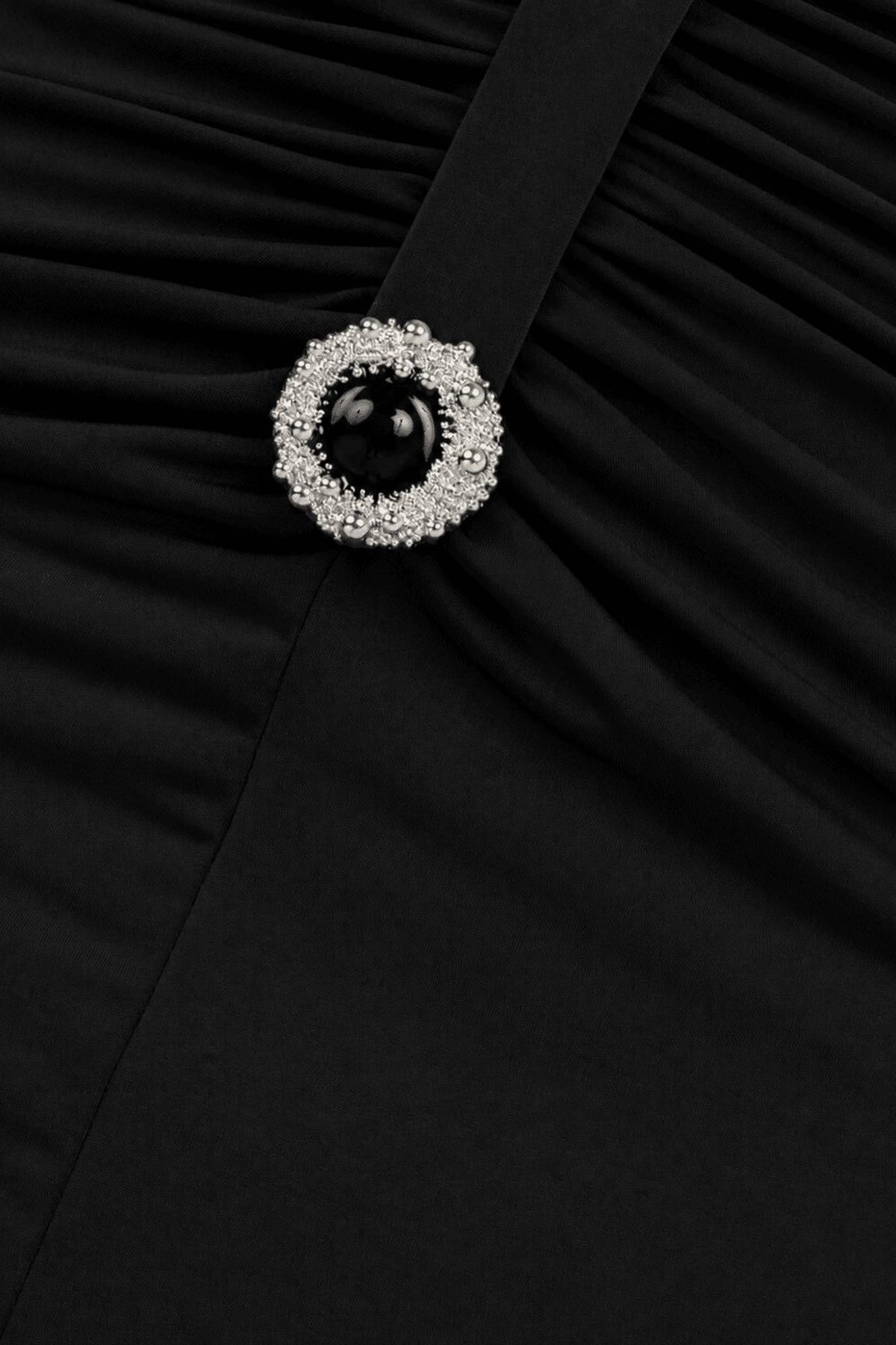 Stone Detail Draped Maxi Dress