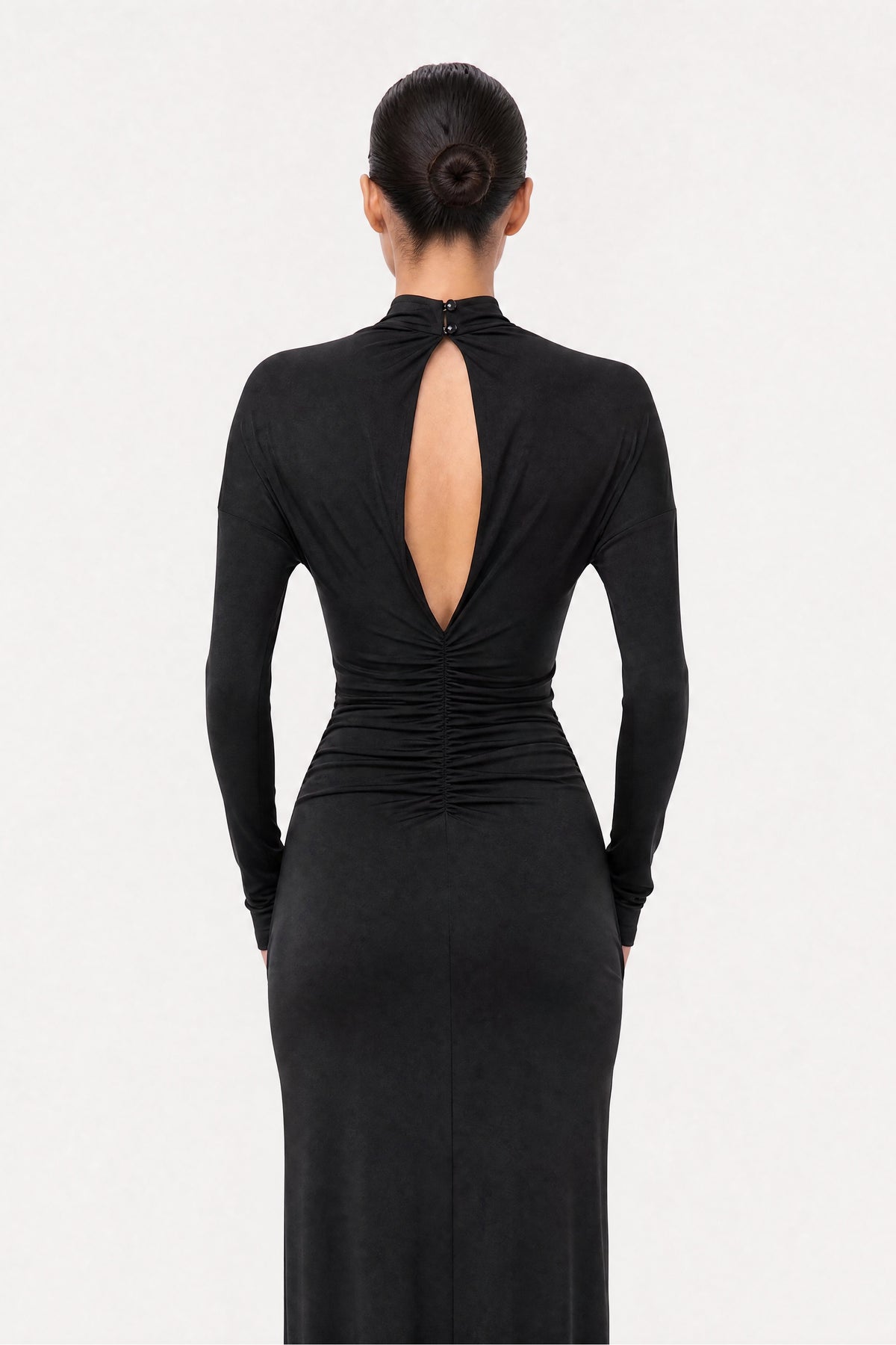 Stone Detail Draped Maxi Dress