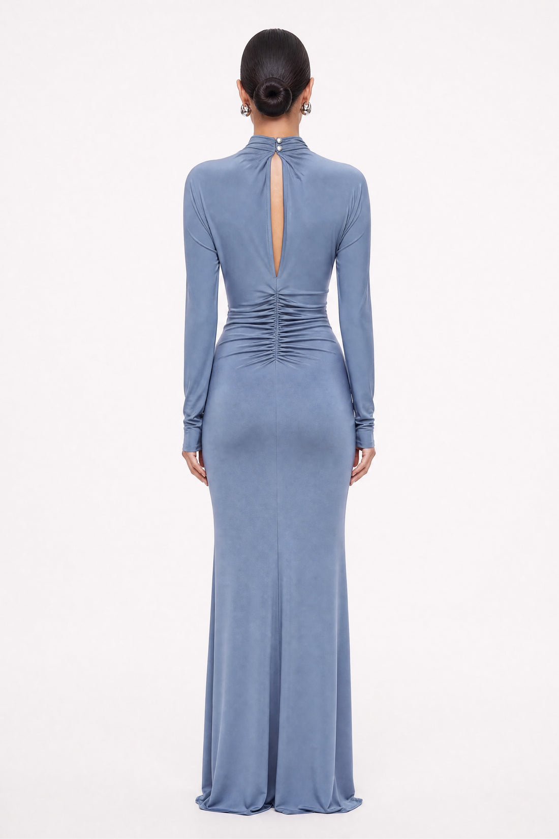 Stone Detail Draped Maxi Dress