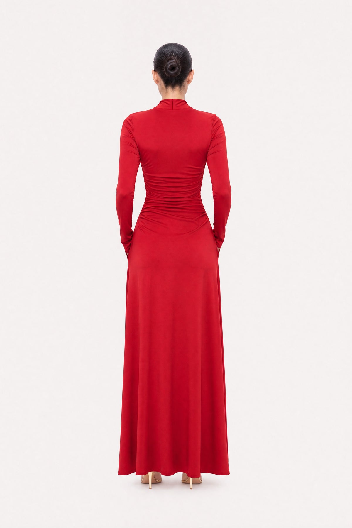 Draped V-Neck Maxi Dress