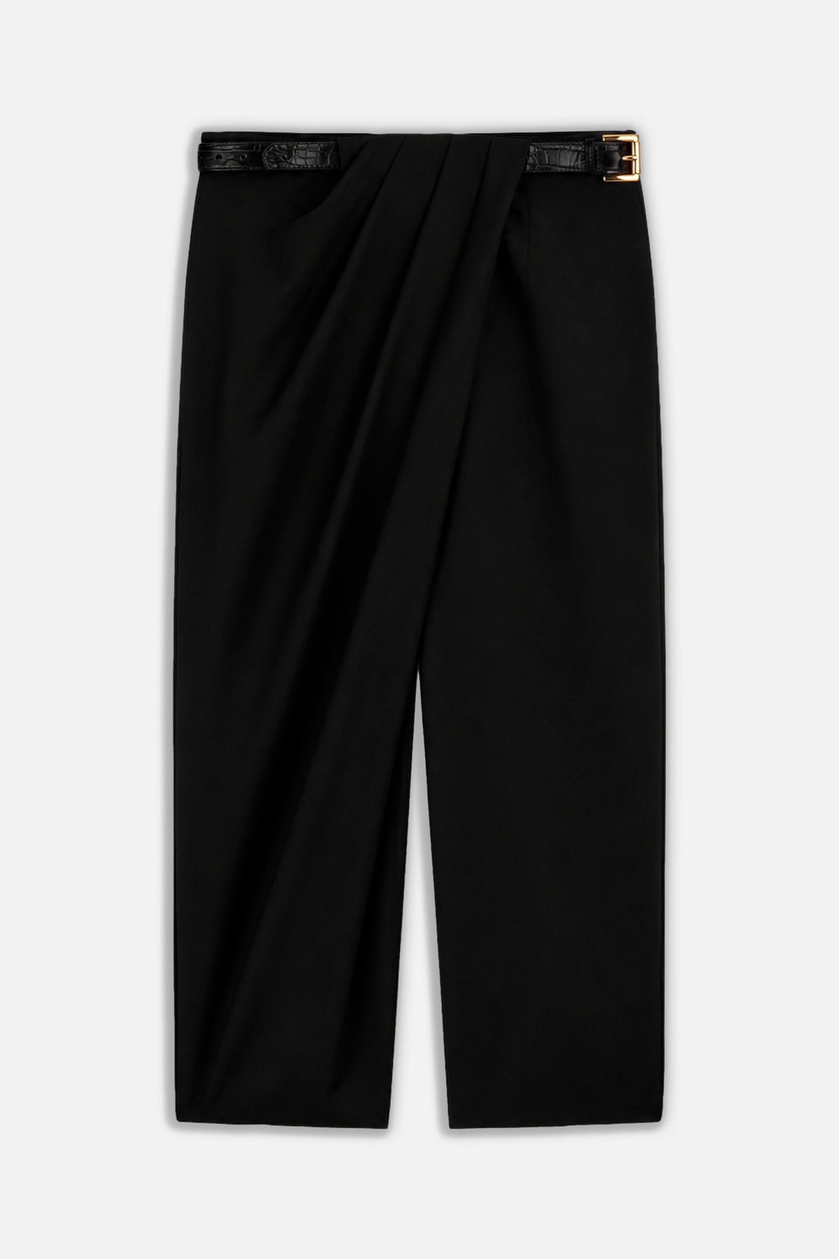 Asymmetric Pleat Detail Trousers