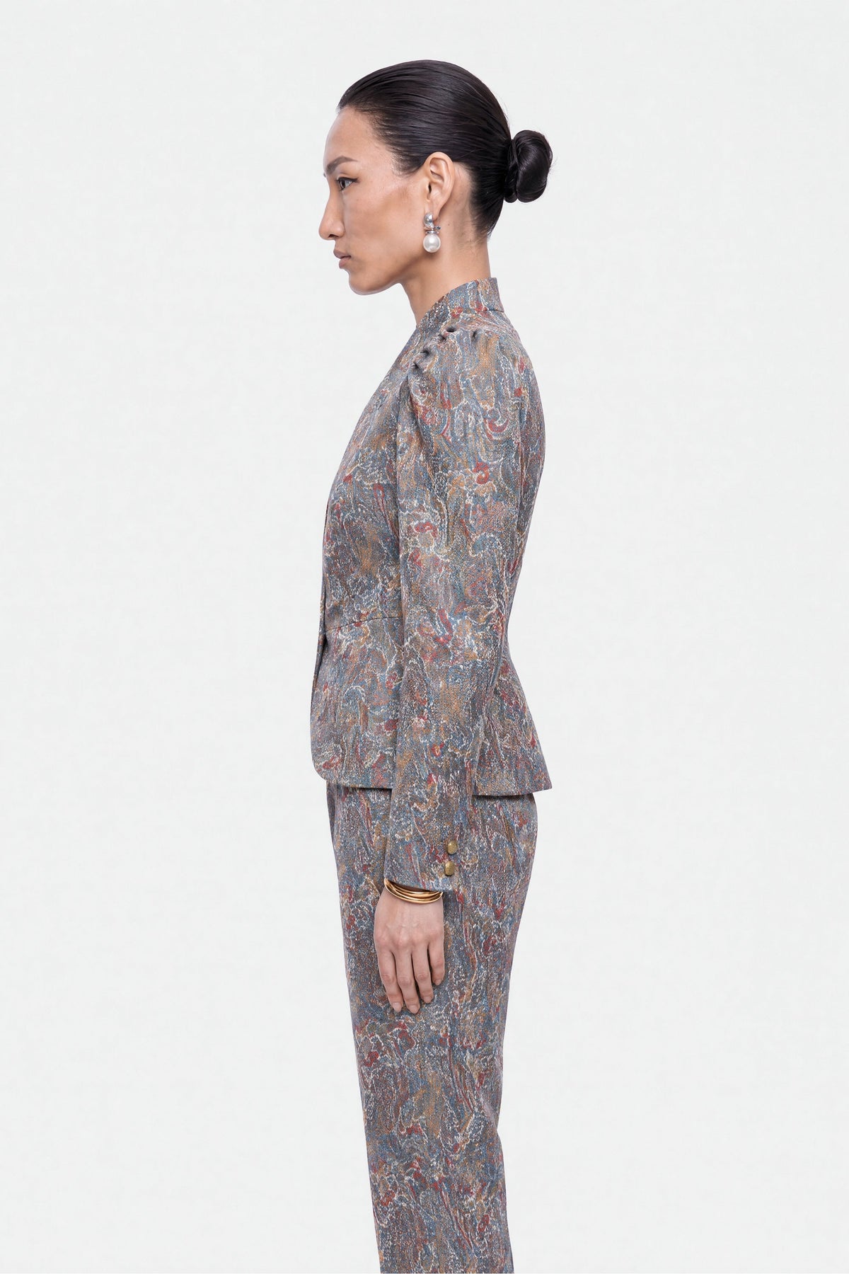 Jacquard Stand Collar Jacket