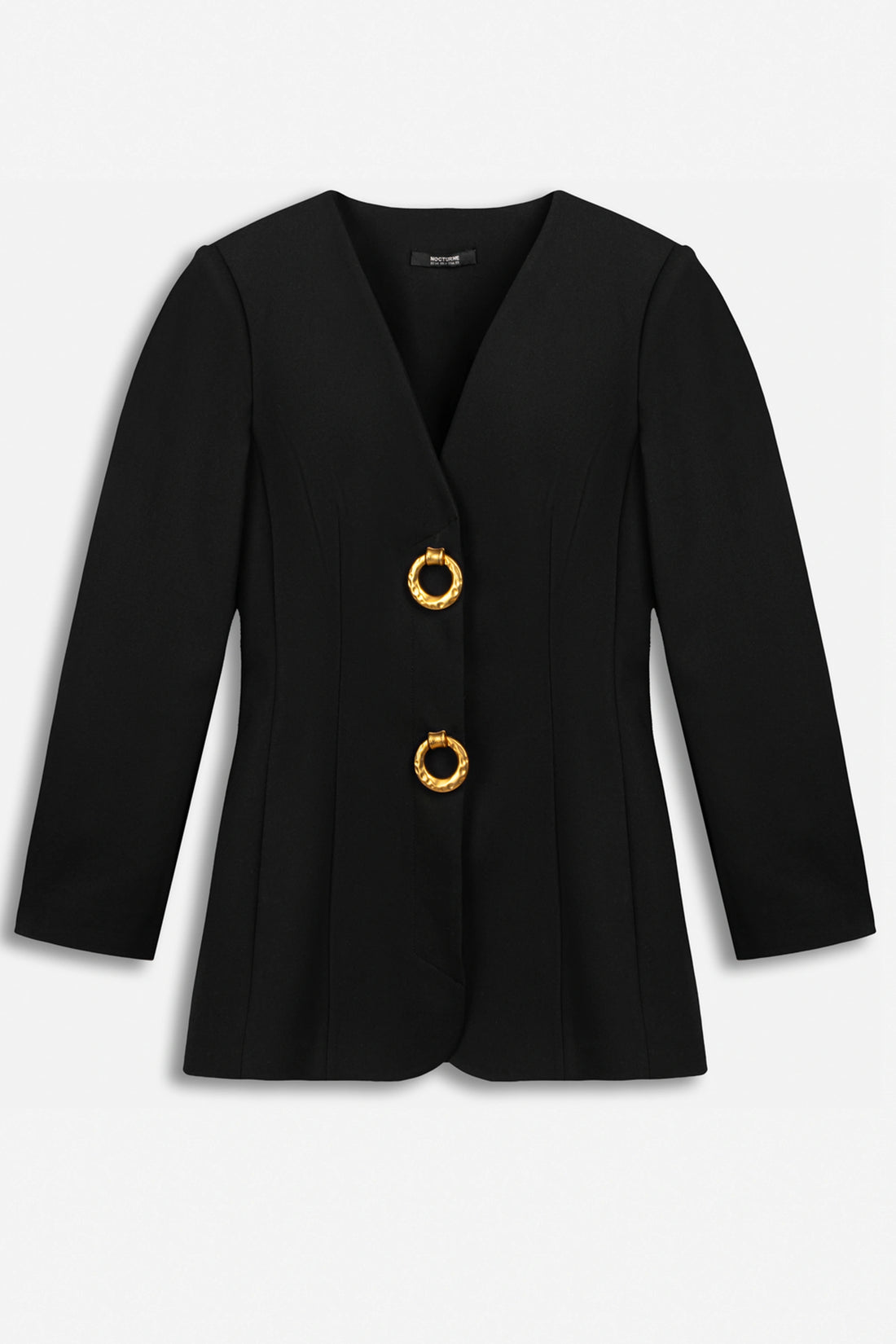Ring-Button Wrap-Front Jacket