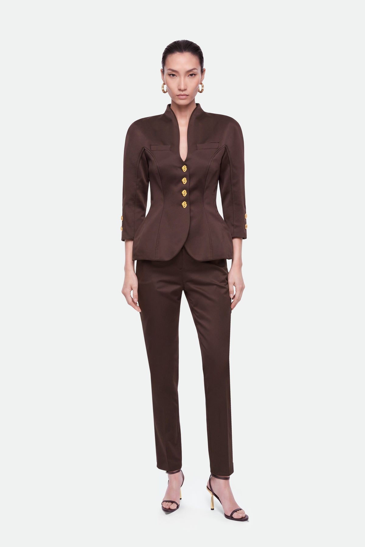 Boned Stand Collar Jacket