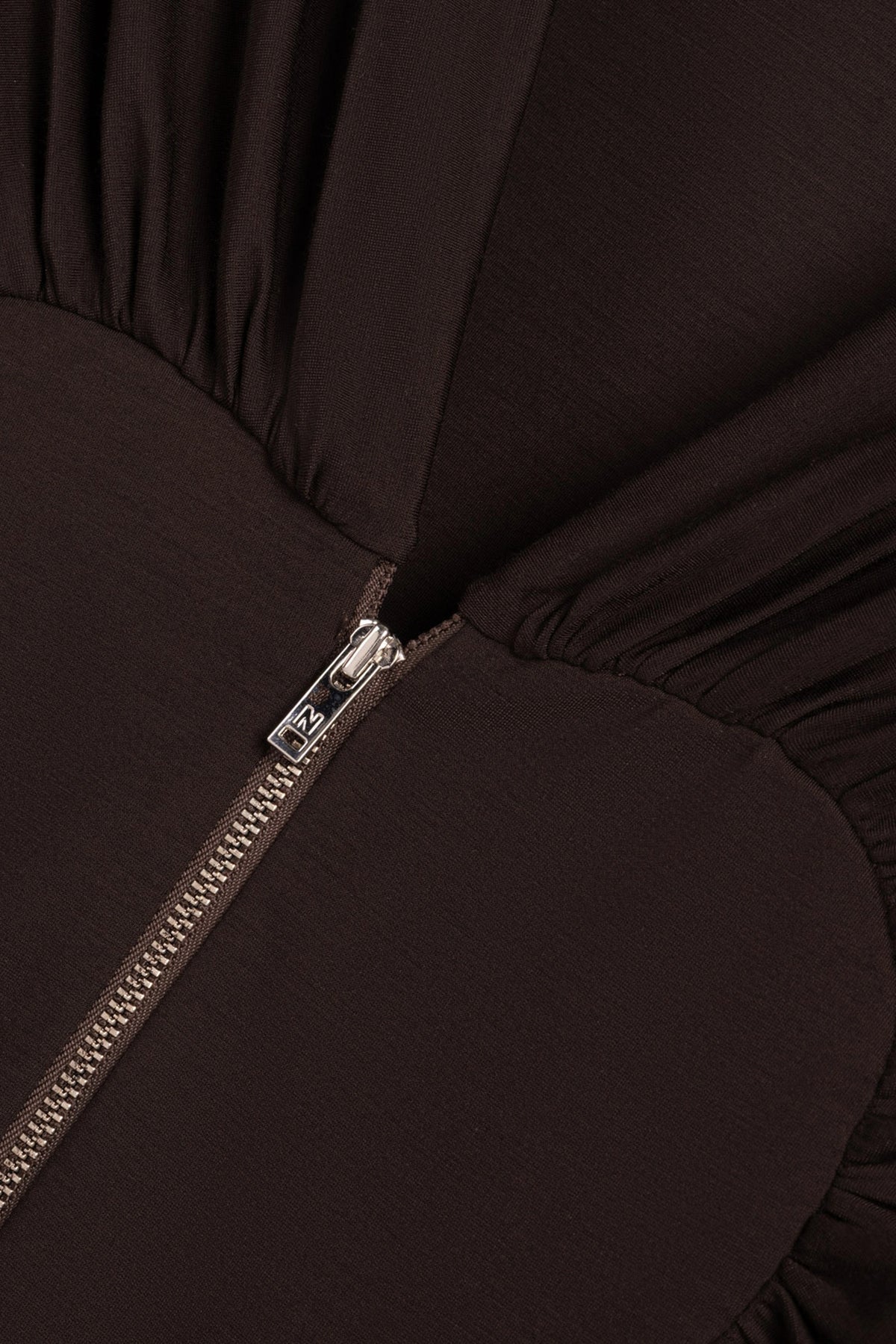 Ruffle-Trim Zip-Front Blouse