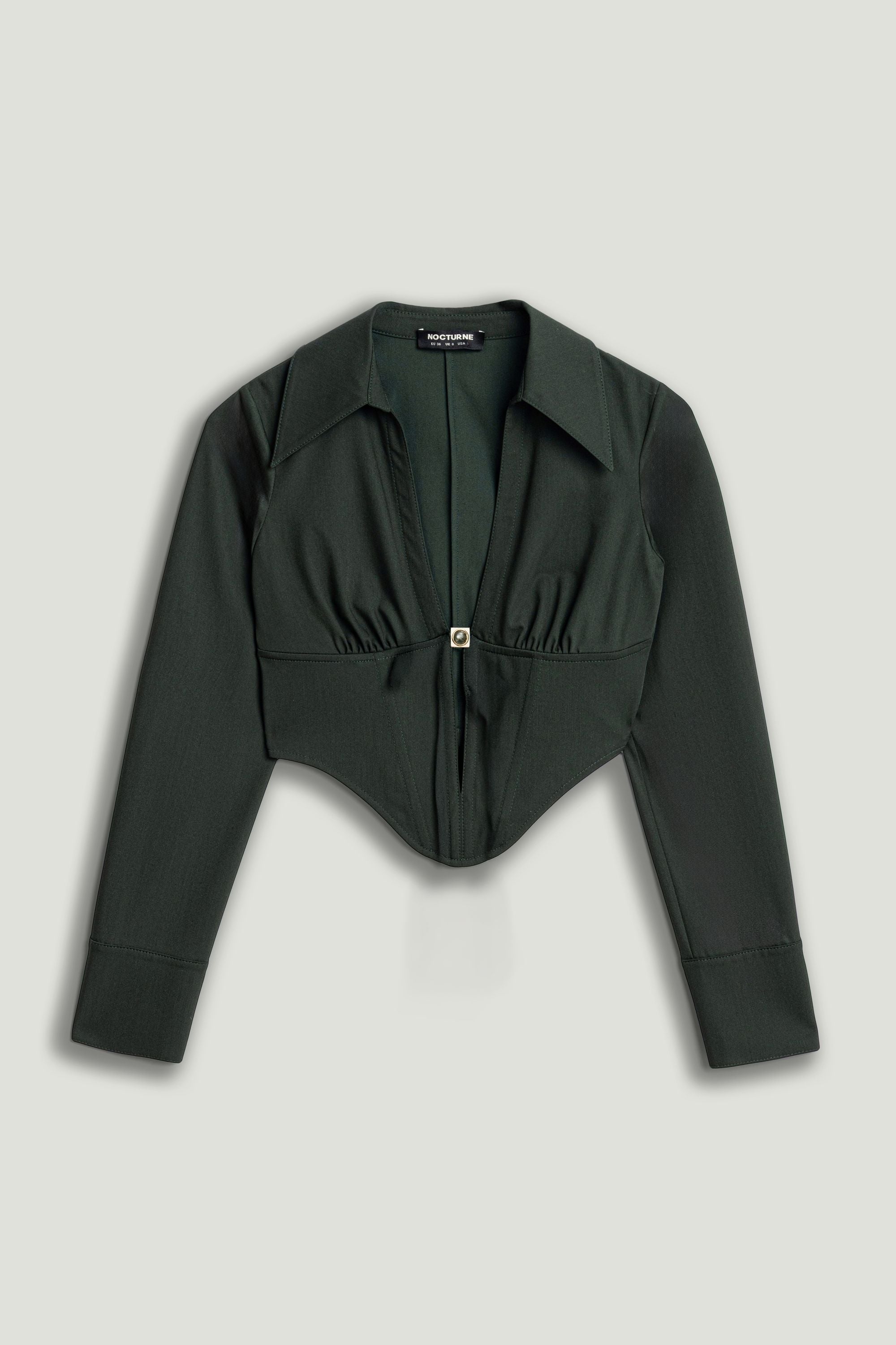 Sculpted Deep-V Corset Blouse