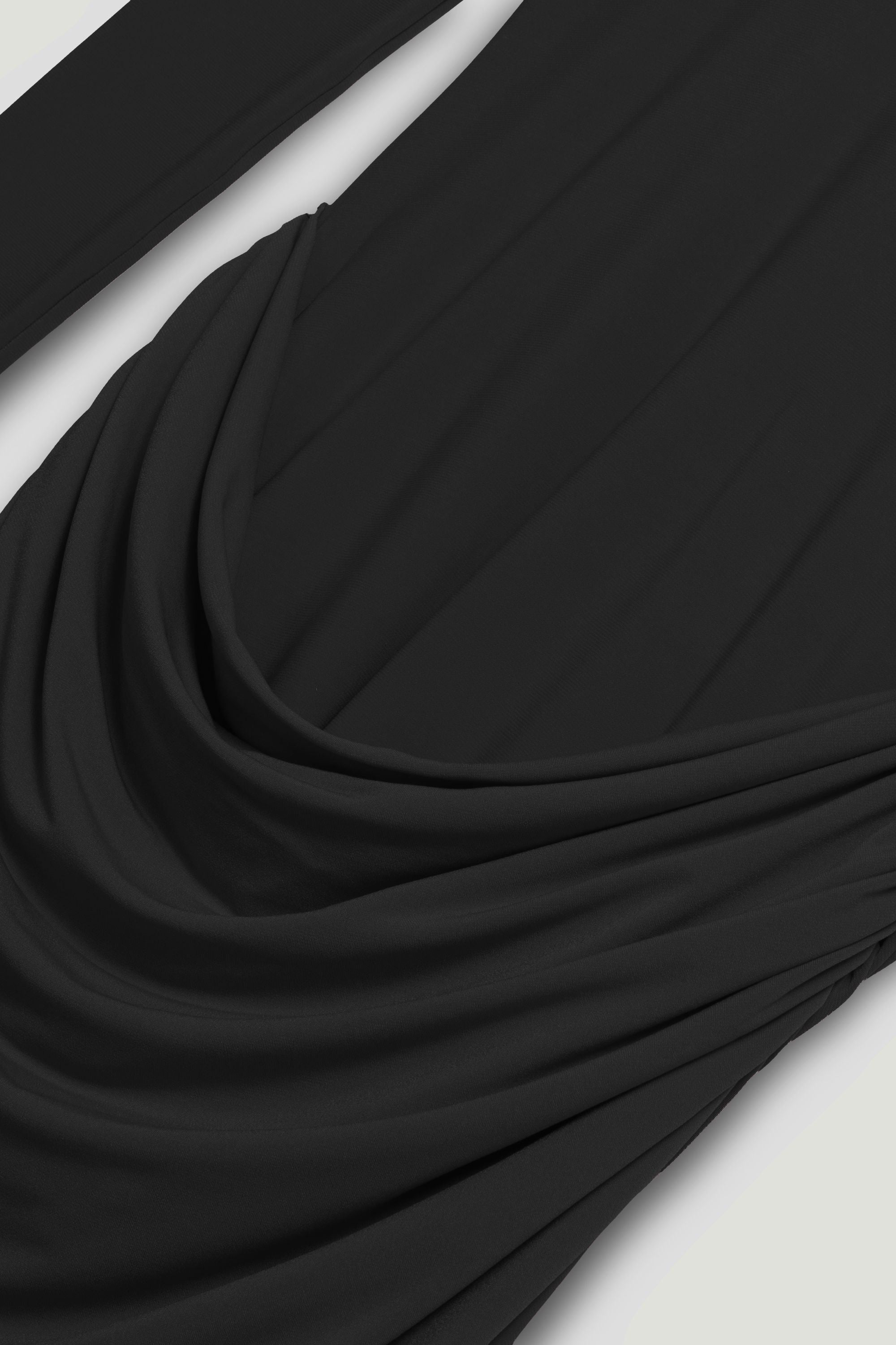 High-Neck Sculpted Ruched Maxi Dress