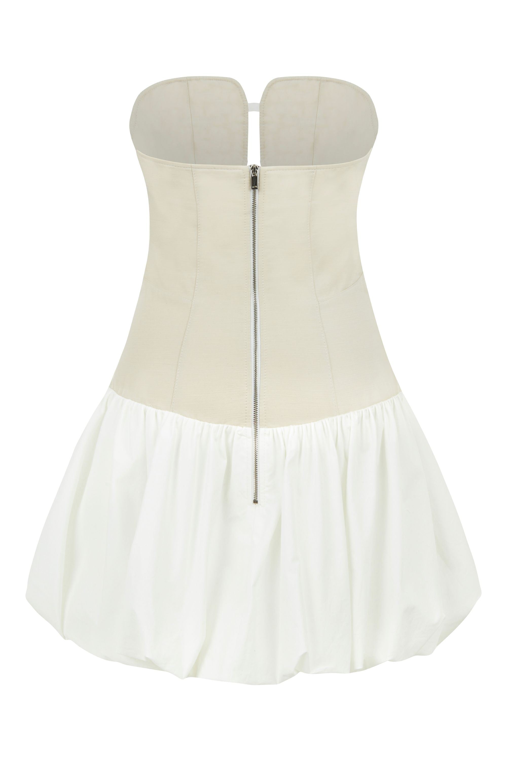 White Strapless Mini Dress