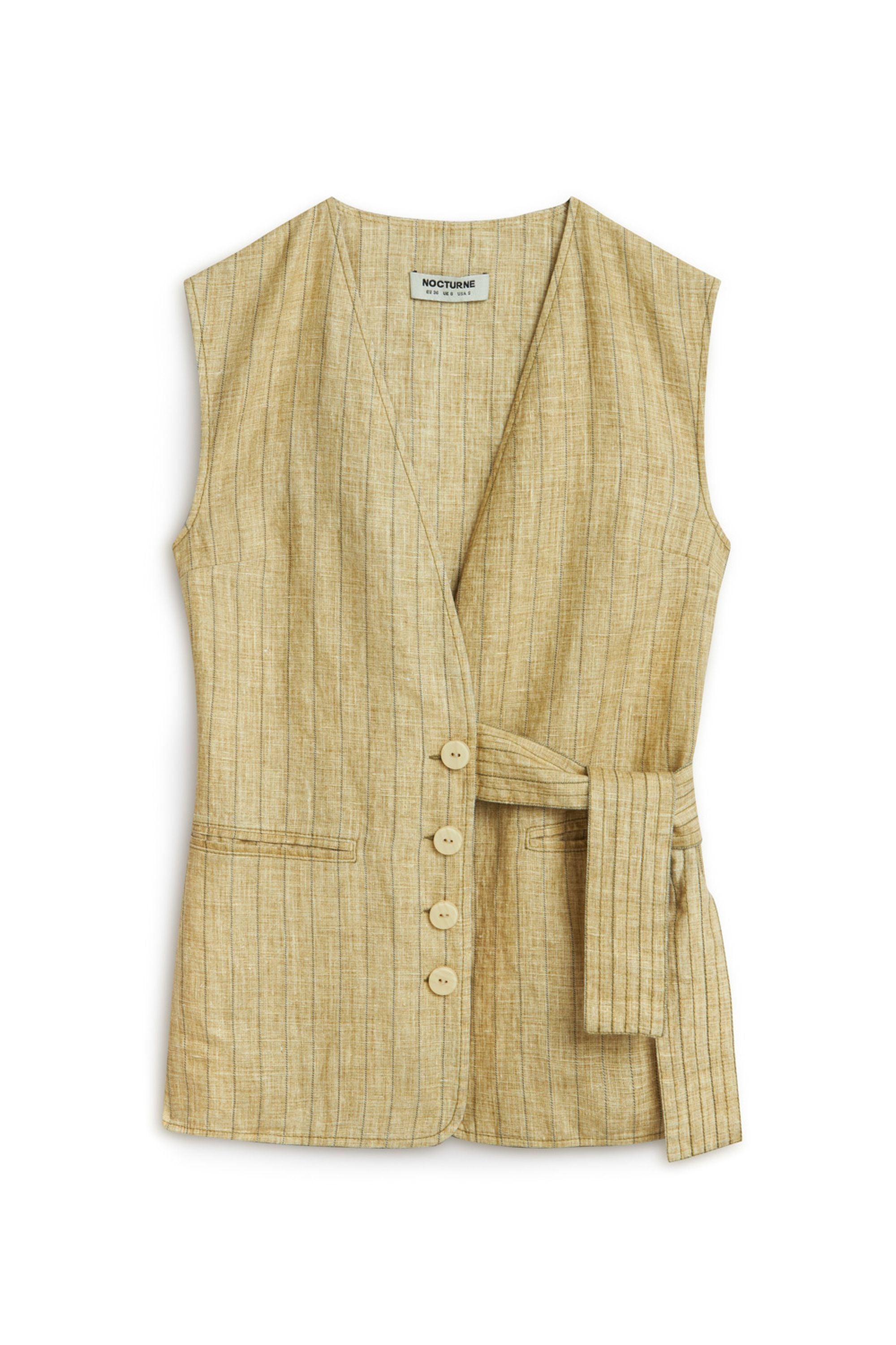 Linen Tie Detail Vest