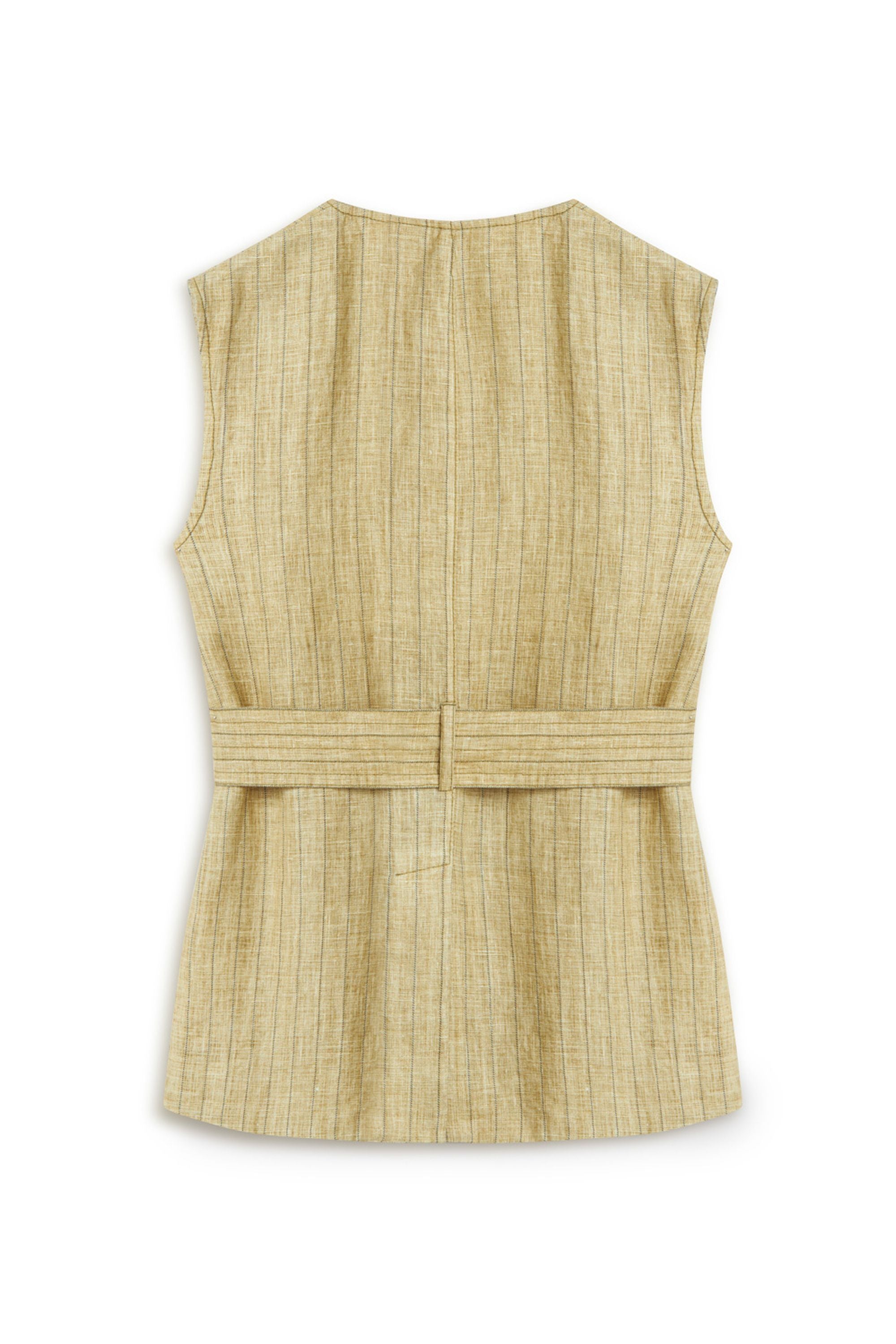 Linen Tie Detail Vest
