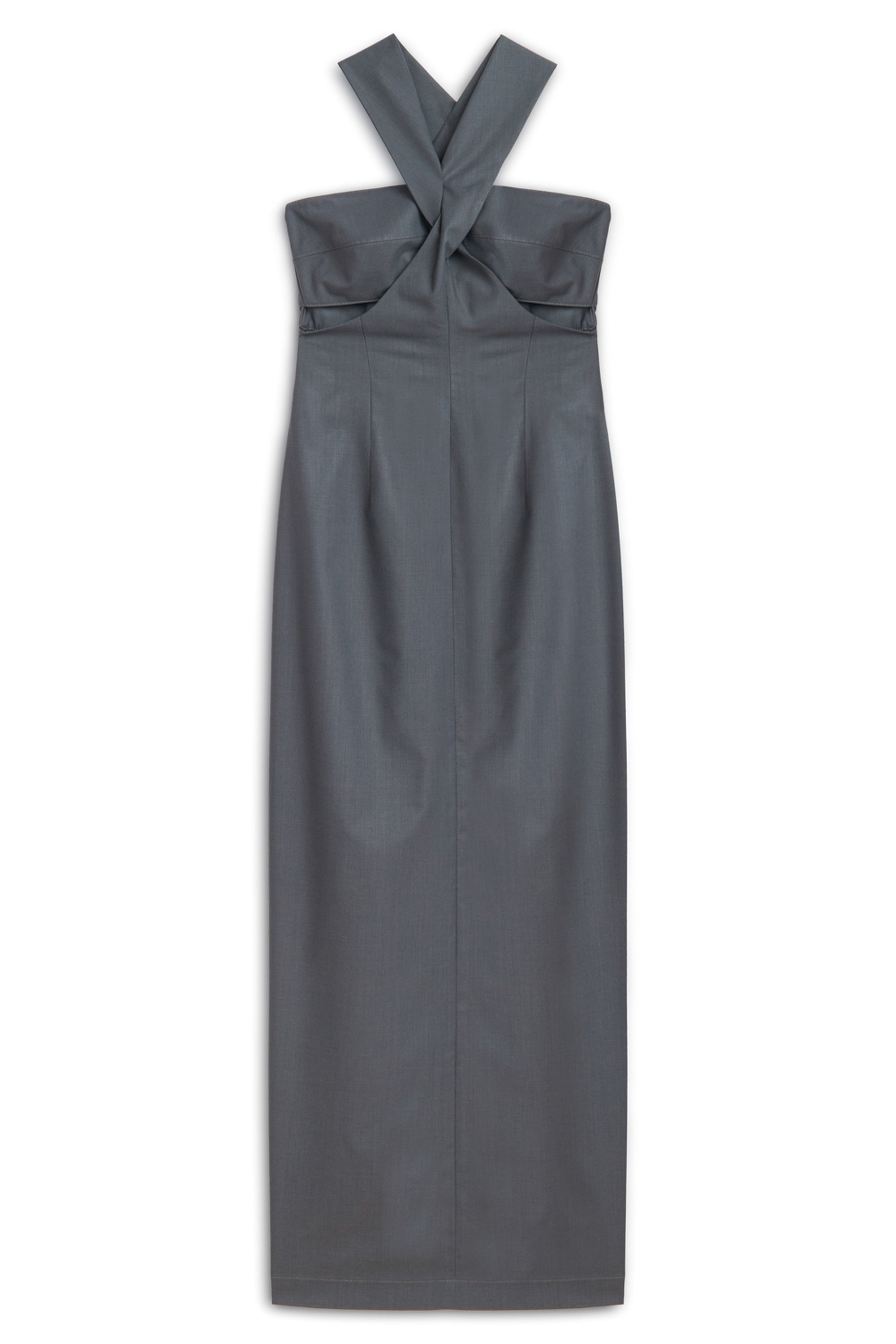 Anthracite Cut-Out Detailed Midi Dress