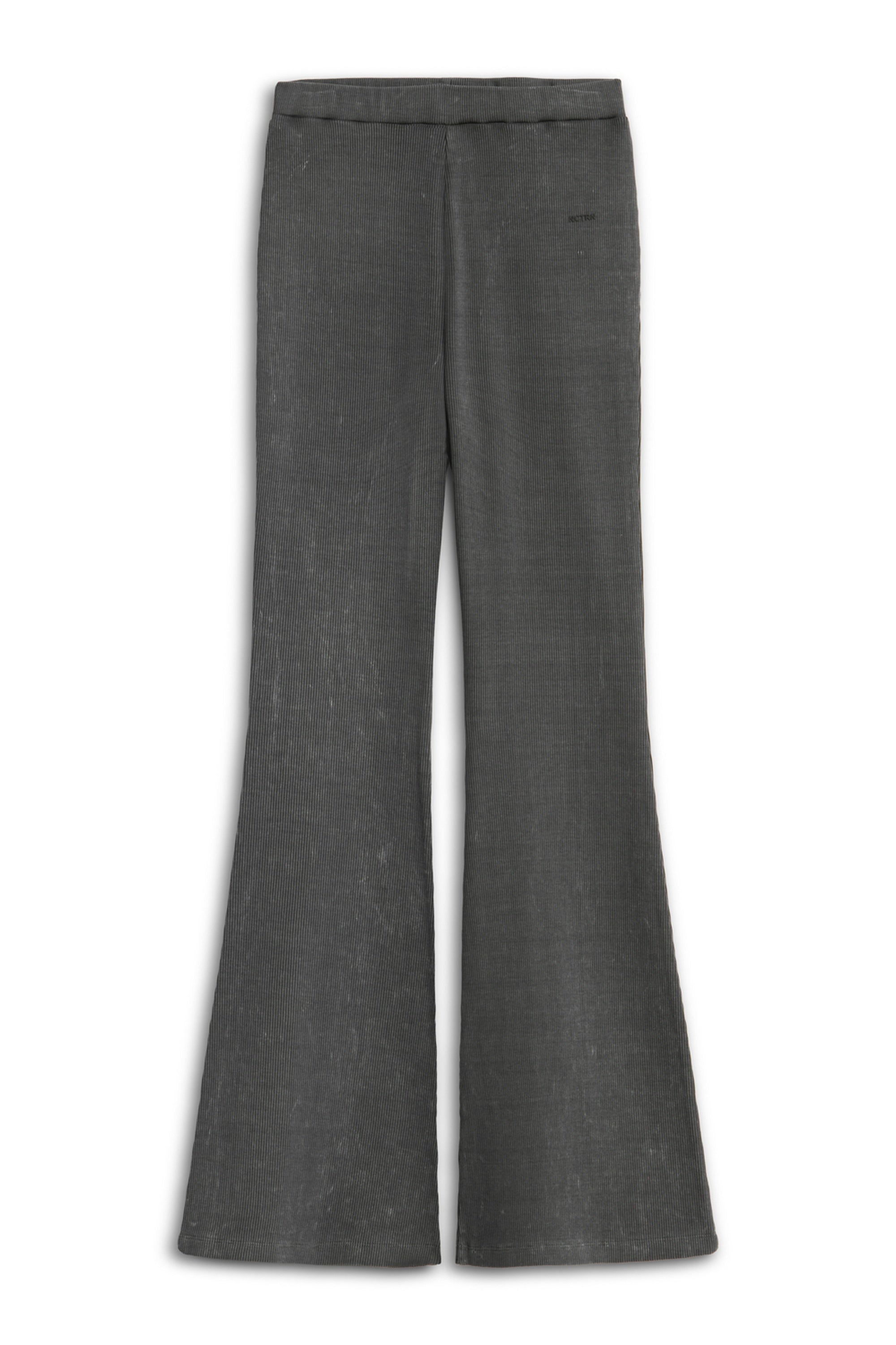 Anthracite Ribbed Bell-Bottom Trousers