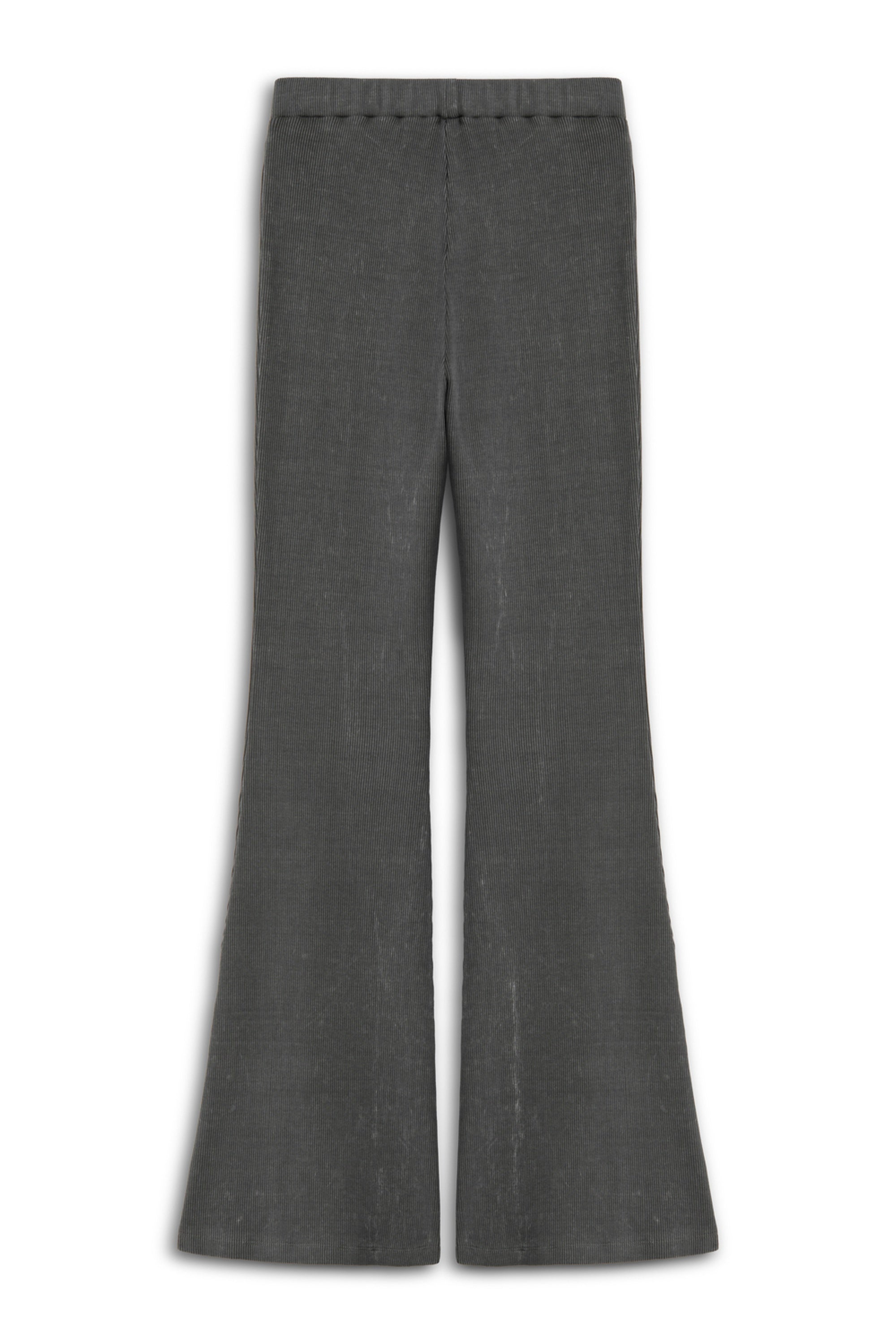 Anthracite Ribbed Bell-Bottom Trousers