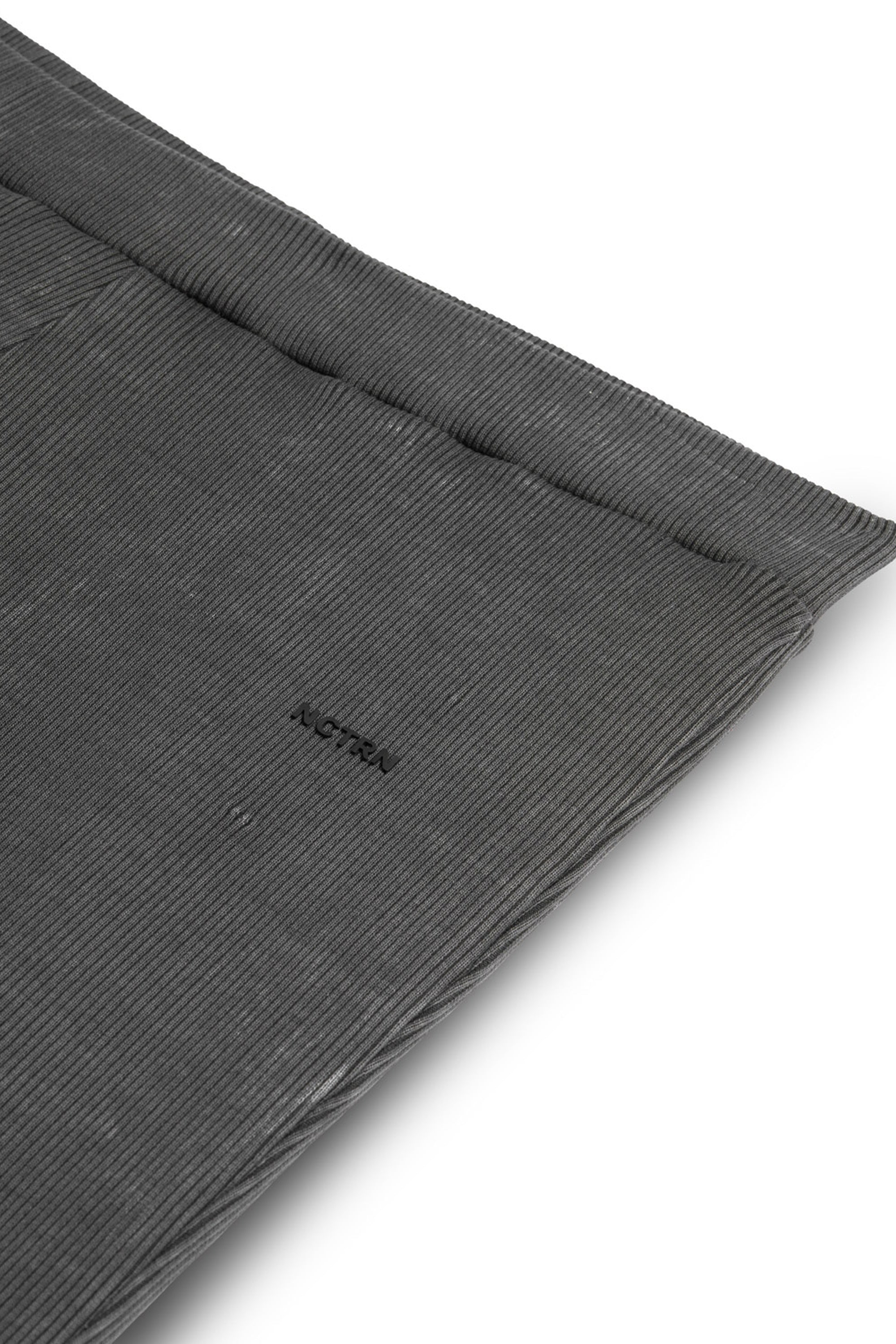 Anthracite Ribbed Bell-Bottom Trousers